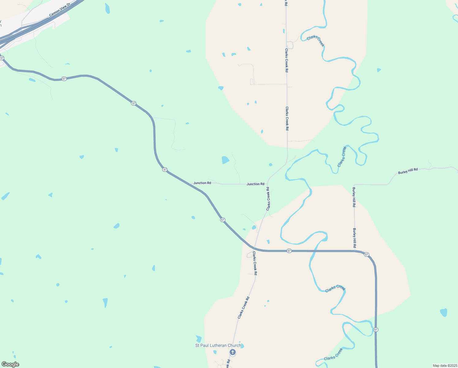 map of restaurants, bars, coffee shops, grocery stores, and more near Junction Road in Junction City
