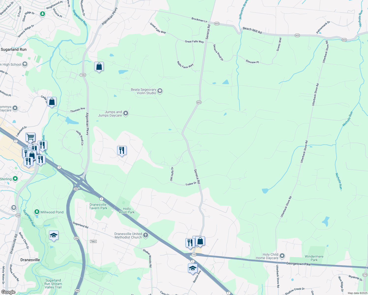 map of restaurants, bars, coffee shops, grocery stores, and more near 11600 Rolling Meadow Dr in Great Falls