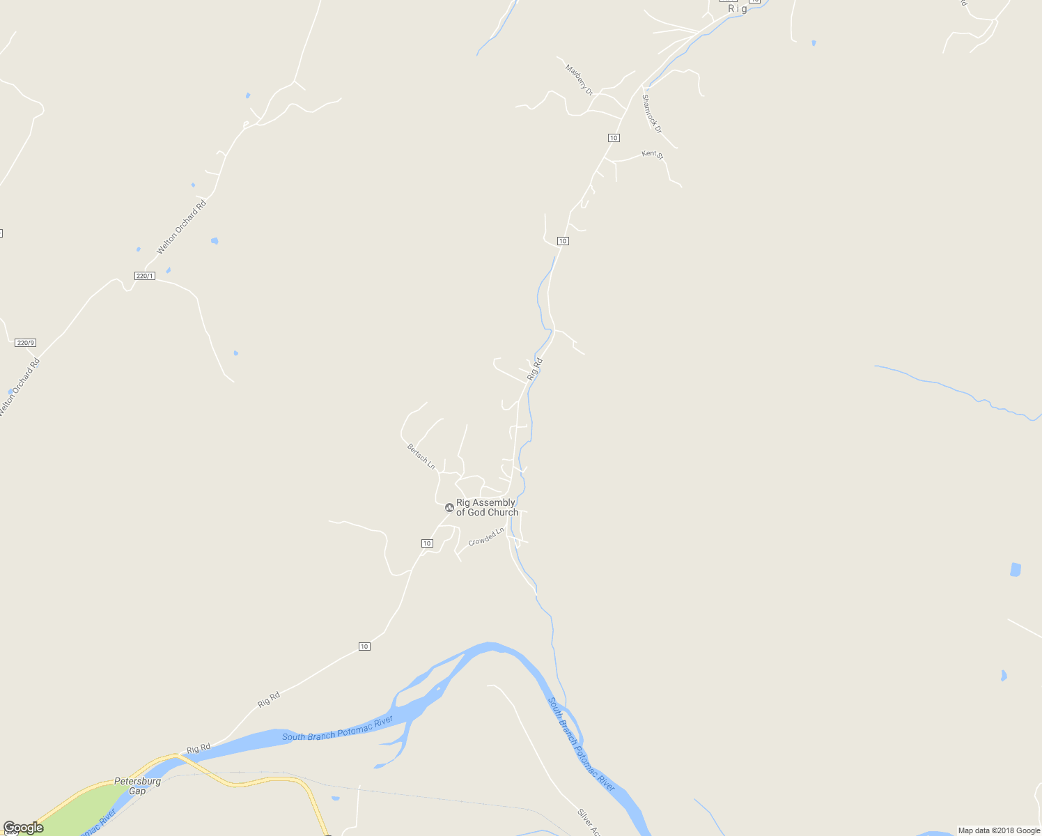 map of restaurants, bars, coffee shops, grocery stores, and more near 5531 Rig Road in Moorefield