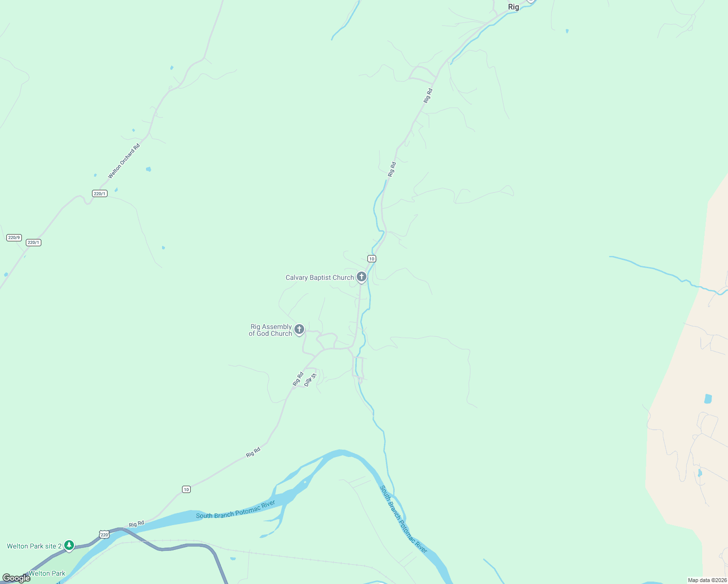 map of restaurants, bars, coffee shops, grocery stores, and more near 5531 Rig Road in Moorefield