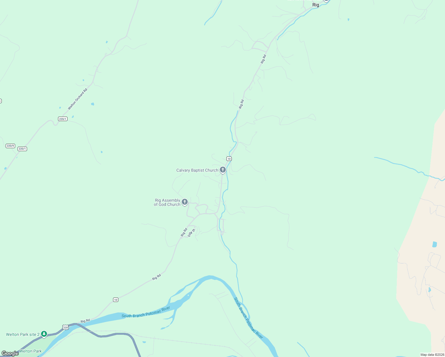 map of restaurants, bars, coffee shops, grocery stores, and more near 5531 Rig Road in Moorefield