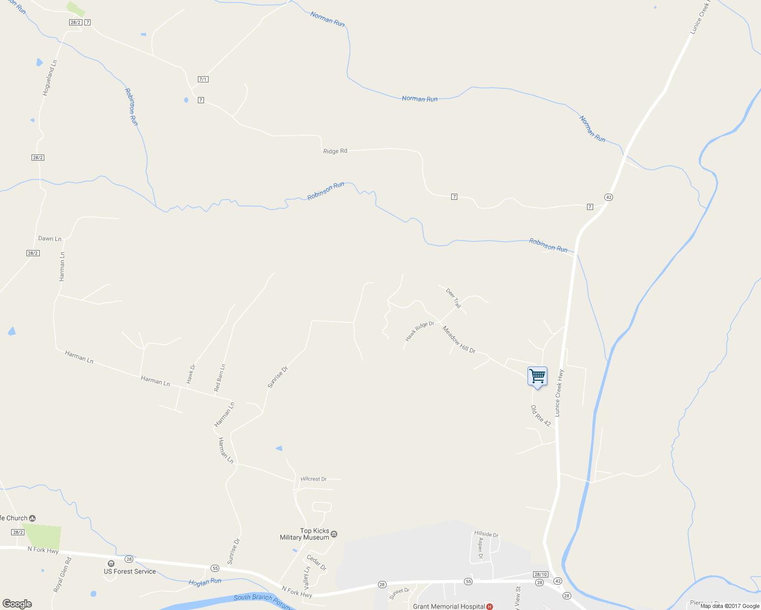 map of restaurants, bars, coffee shops, grocery stores, and more near 30 Hickory Lane in Petersburg