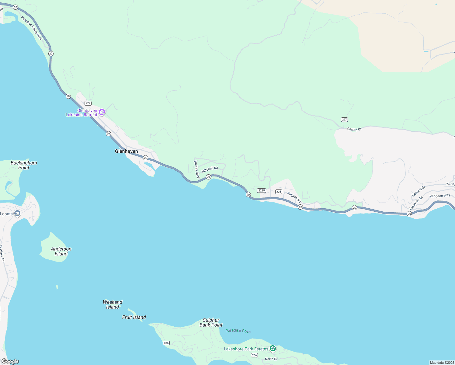 map of restaurants, bars, coffee shops, grocery stores, and more near 10165 East Highway 20 in Lucerne