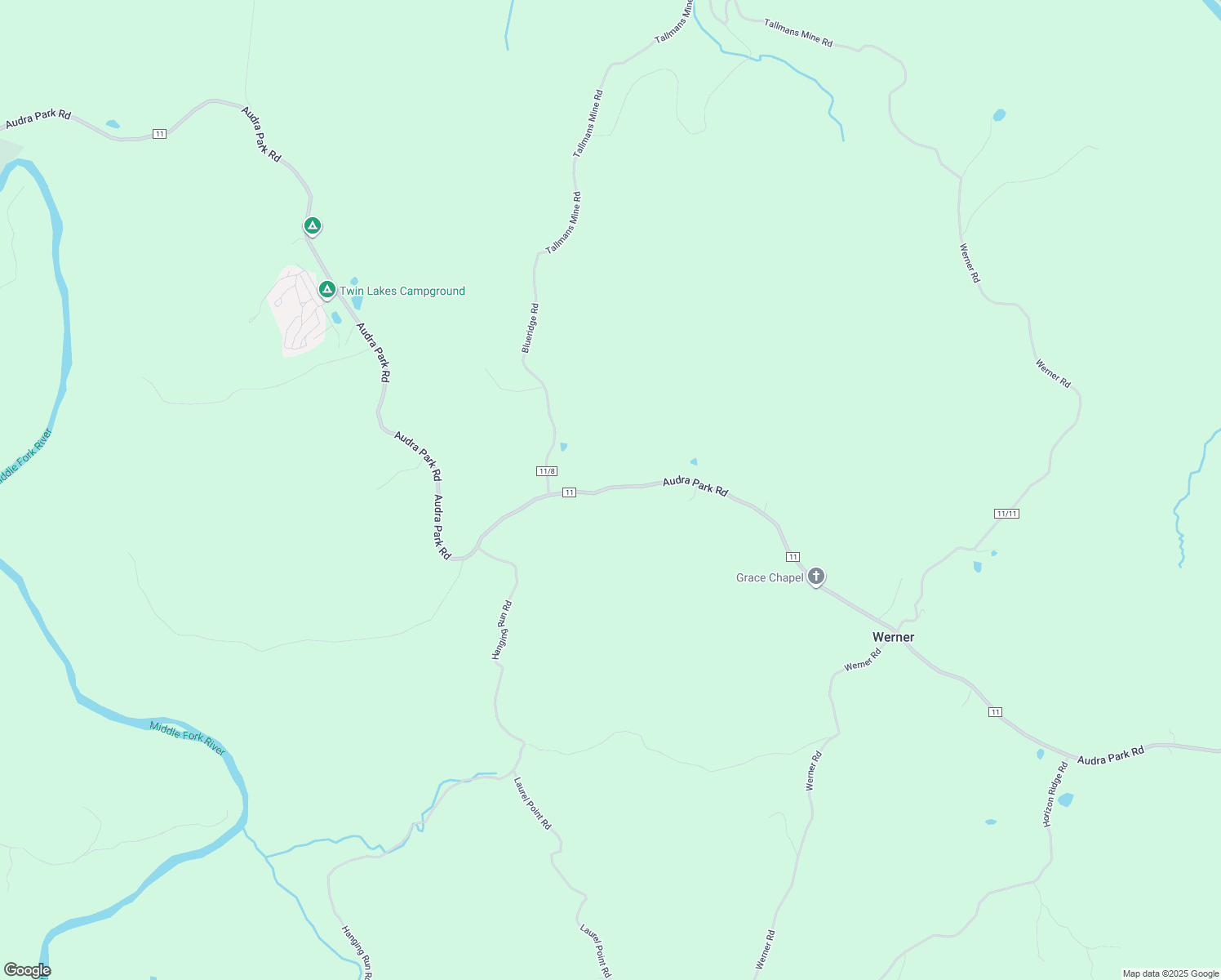 map of restaurants, bars, coffee shops, grocery stores, and more near 4559 Audra Park Road in Belington