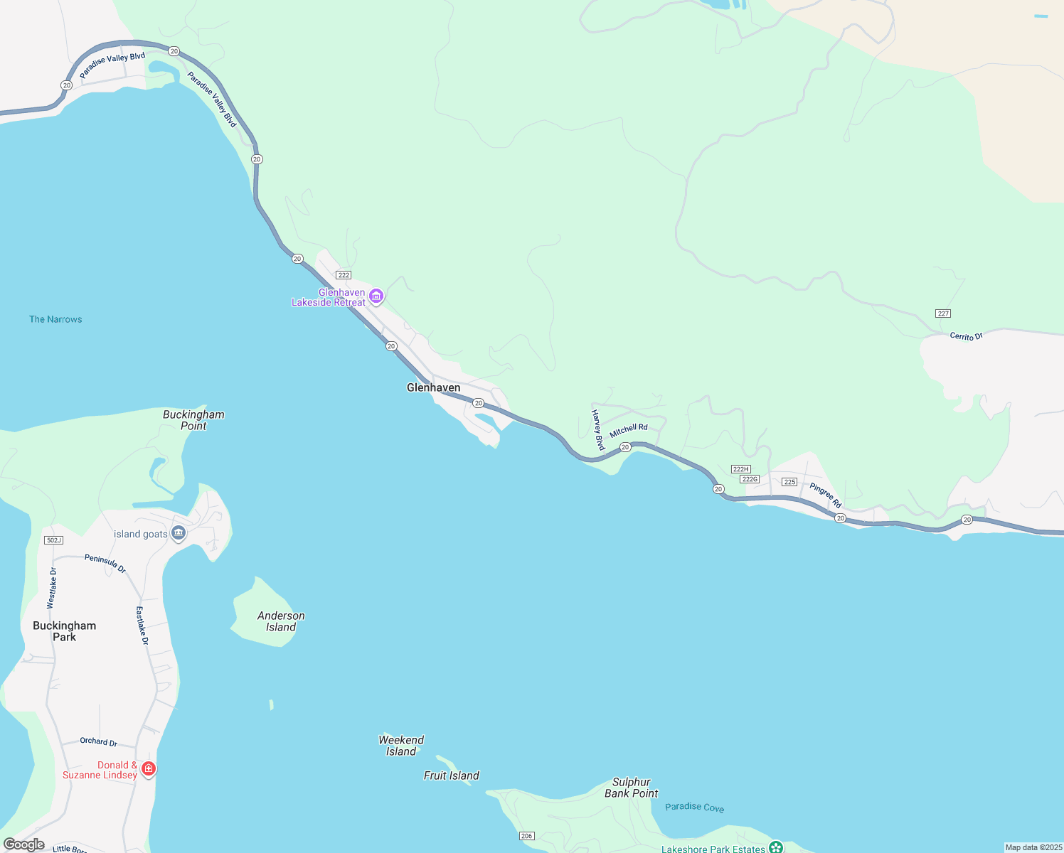 map of restaurants, bars, coffee shops, grocery stores, and more near 9725 East Highway 20 in Lucerne