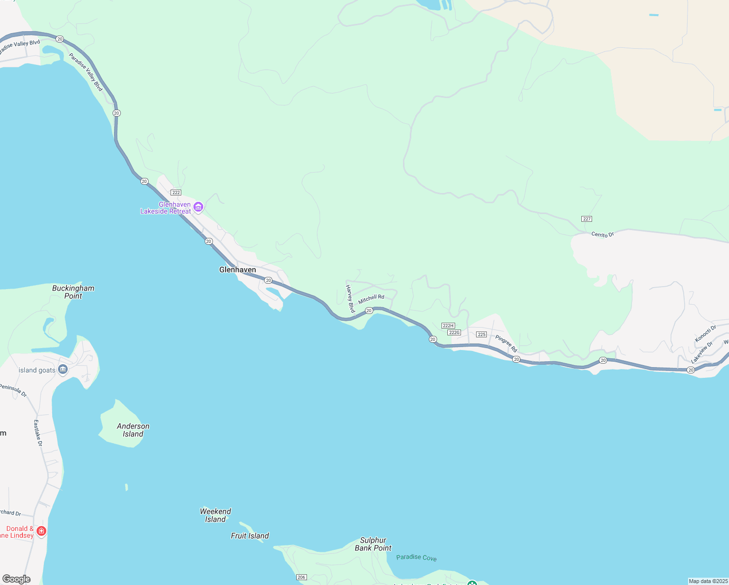 map of restaurants, bars, coffee shops, grocery stores, and more near 10015 Terry Drive in Clearlake Oaks