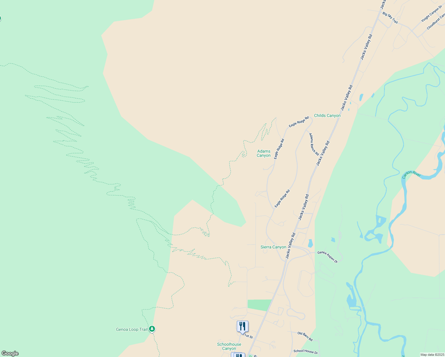 map of restaurants, bars, coffee shops, grocery stores, and more near Eagle Ridge in Douglas County