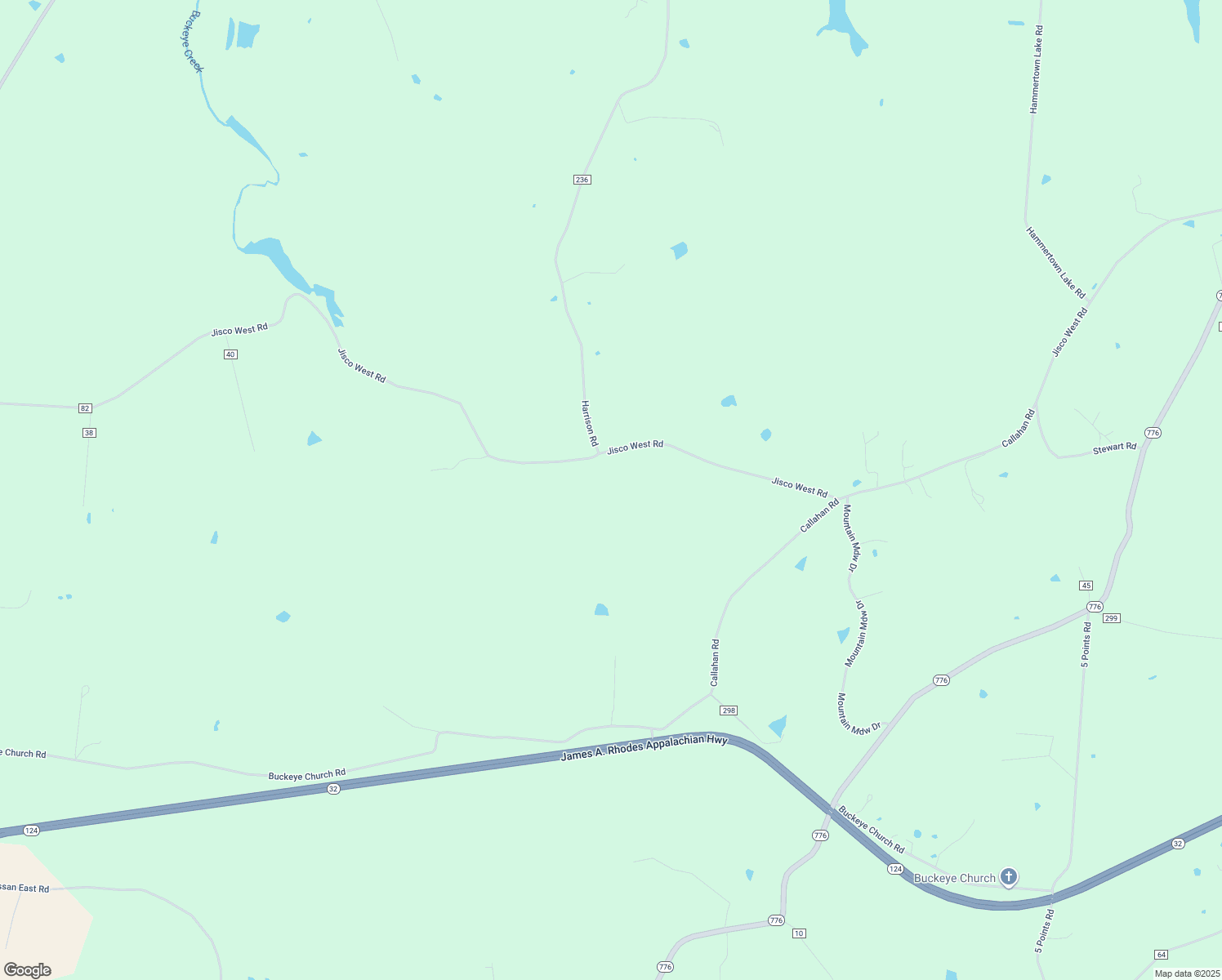 map of restaurants, bars, coffee shops, grocery stores, and more near 2288 Jisco West Road in Jackson