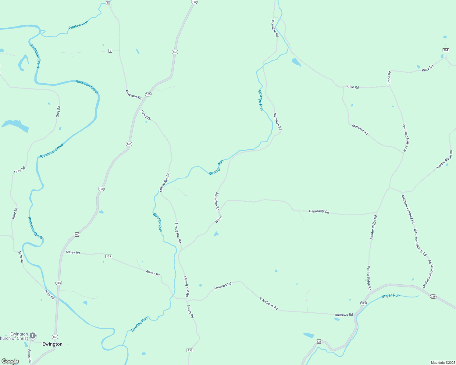 map of restaurants, bars, coffee shops, grocery stores, and more near 244 Mcmillan Road in Vinton