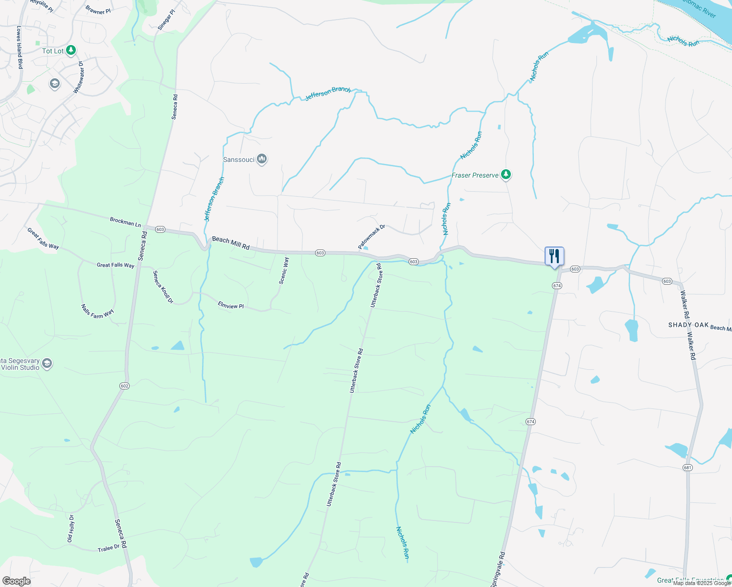 map of restaurants, bars, coffee shops, grocery stores, and more near 438 Utterback Store Road in Great Falls