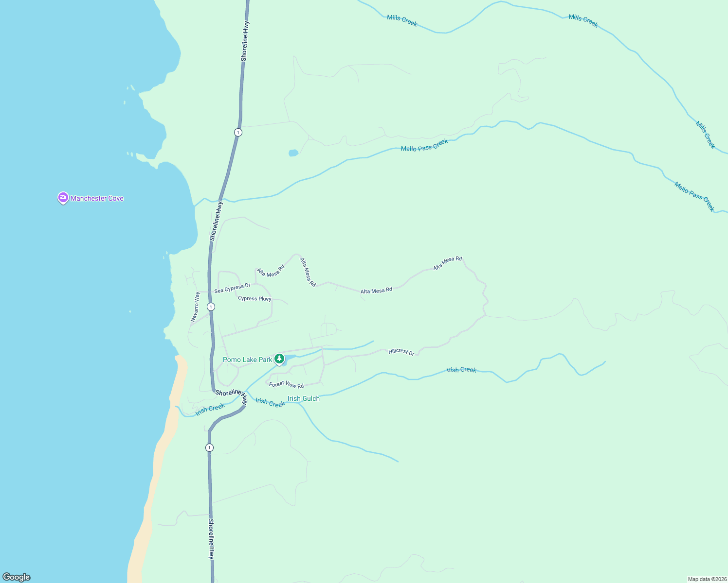 map of restaurants, bars, coffee shops, grocery stores, and more near 43000-43602 Alta Mesa Road in Manchester