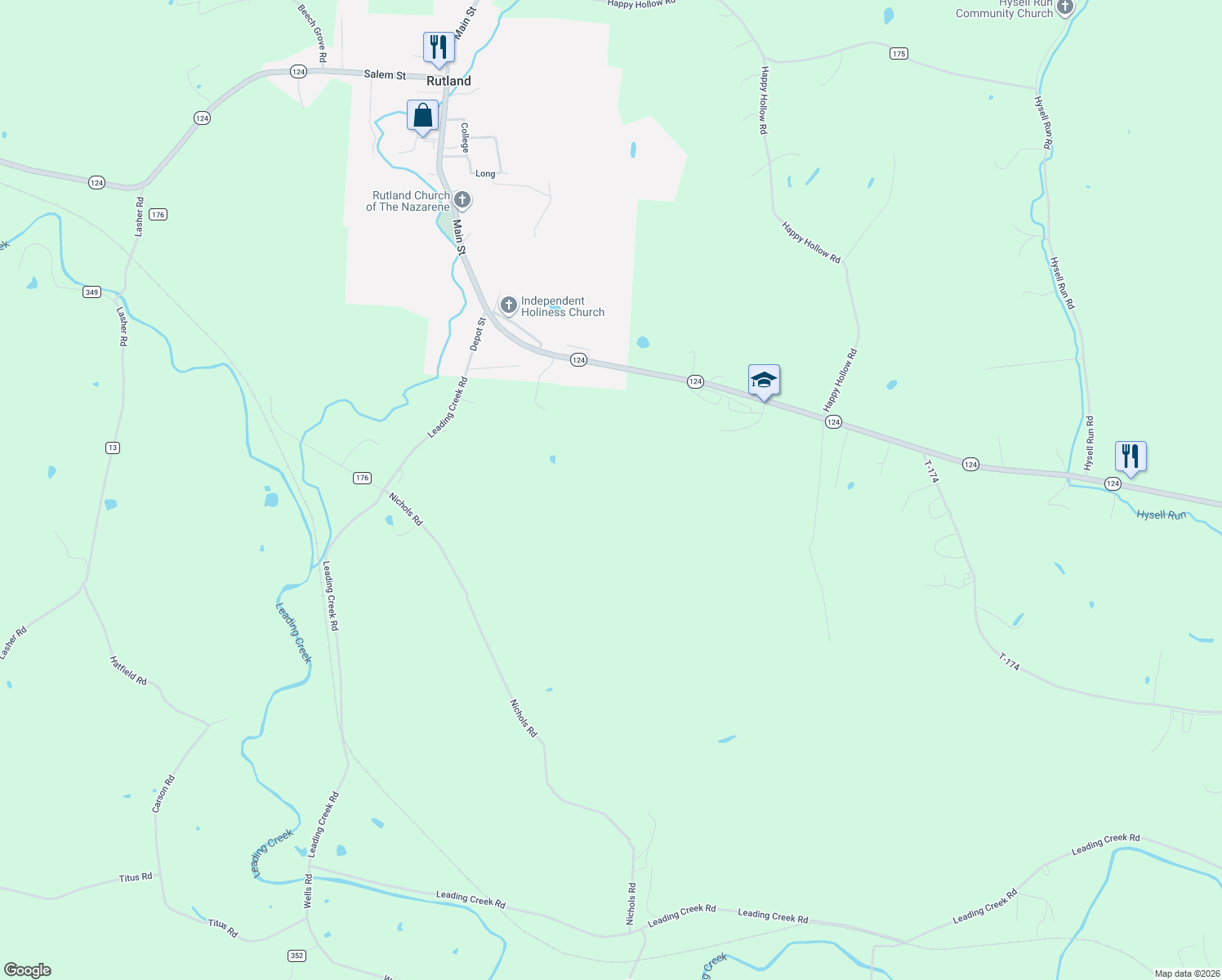map of restaurants, bars, coffee shops, grocery stores, and more near in Rutland
