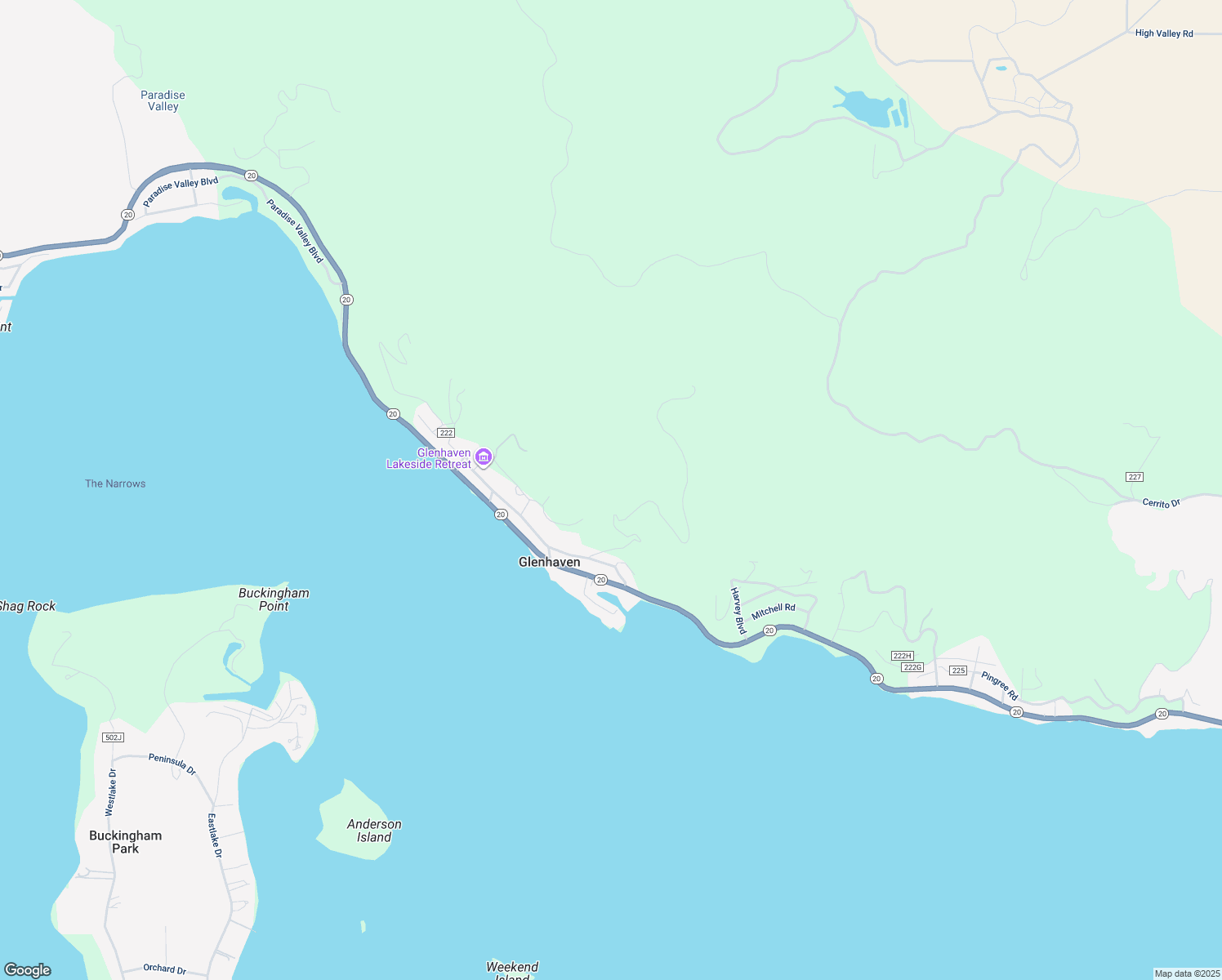 map of restaurants, bars, coffee shops, grocery stores, and more near 9502 Glenhaven Drive in Glenhaven