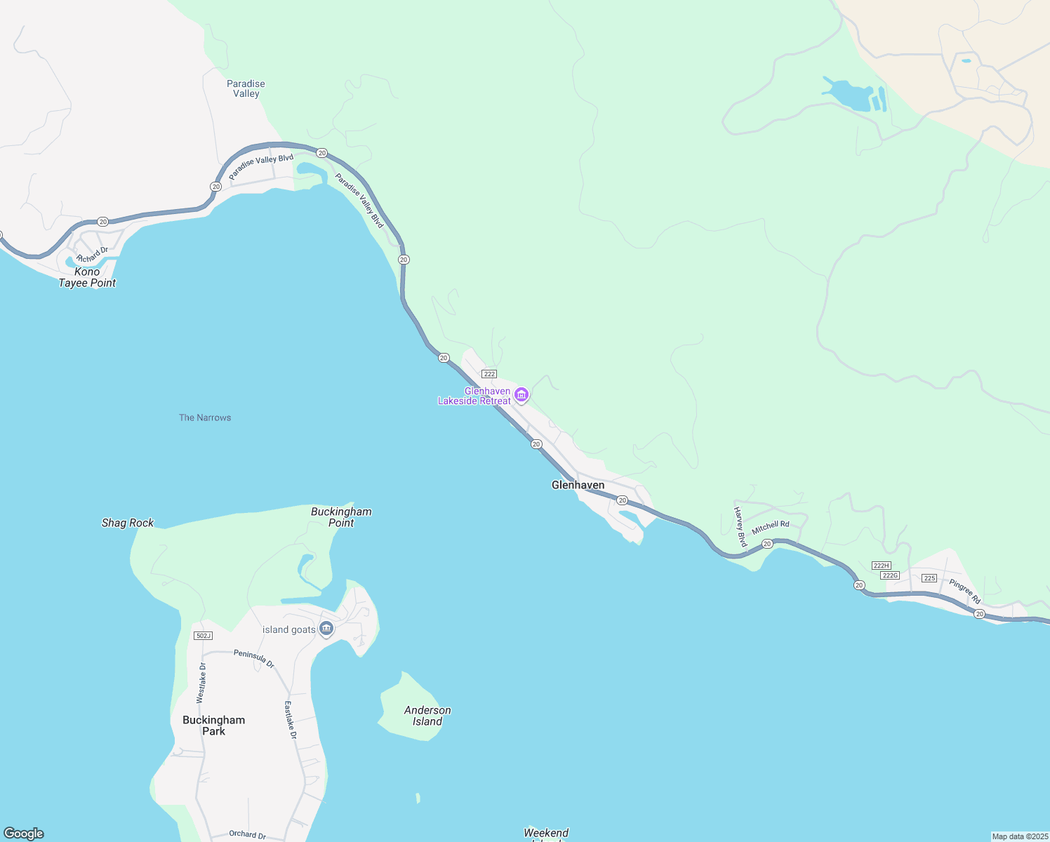 map of restaurants, bars, coffee shops, grocery stores, and more near 9245 Glenhaven Drive in Glenhaven