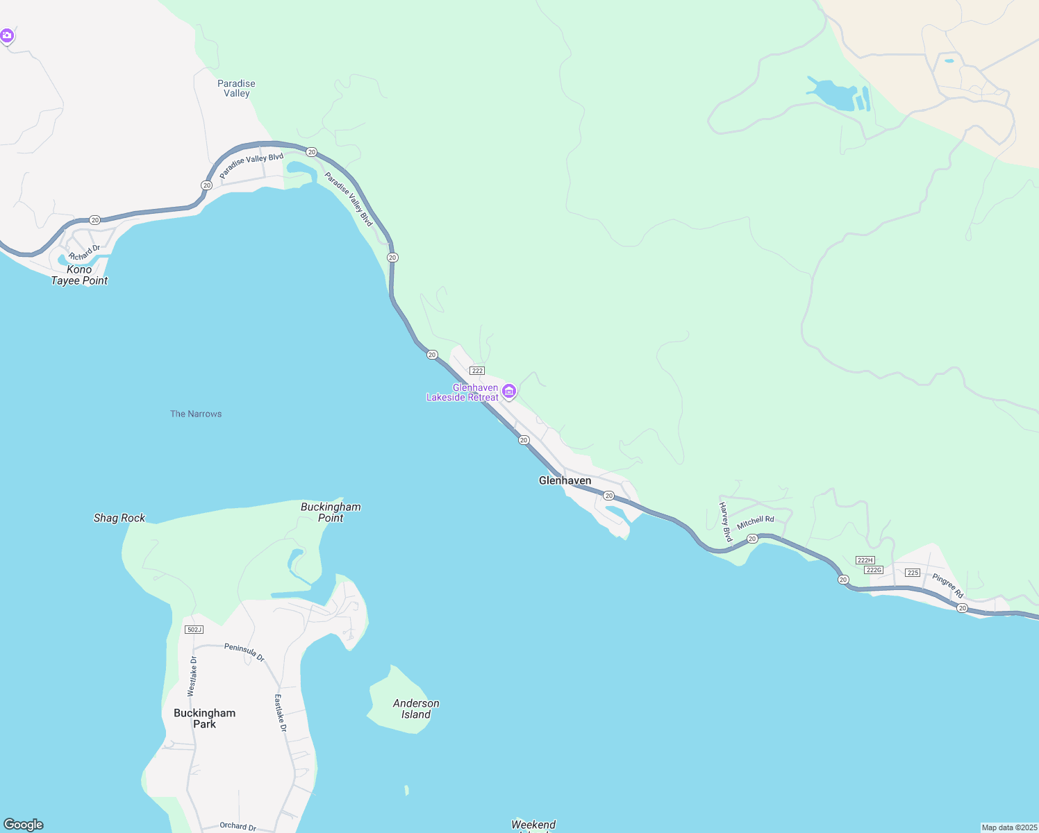 map of restaurants, bars, coffee shops, grocery stores, and more near 9240 Glenhaven Drive in Glenhaven