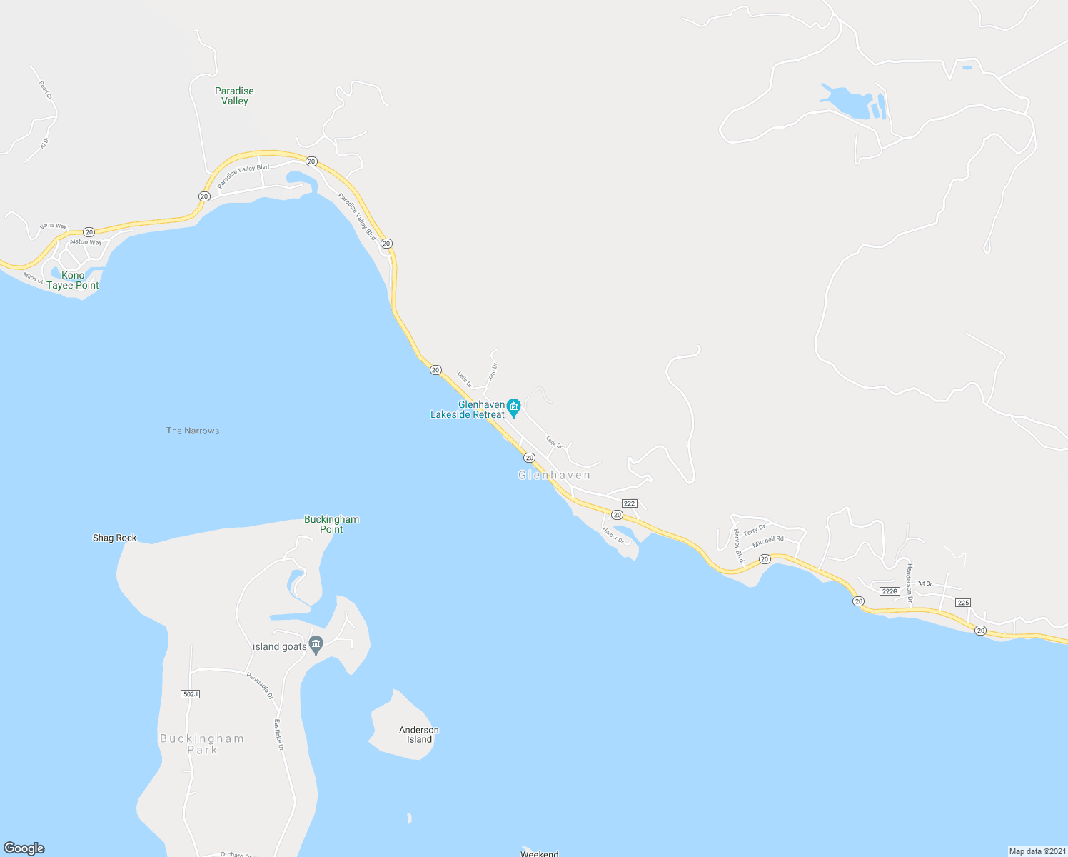 map of restaurants, bars, coffee shops, grocery stores, and more near 9275 Leila Drive in Glenhaven