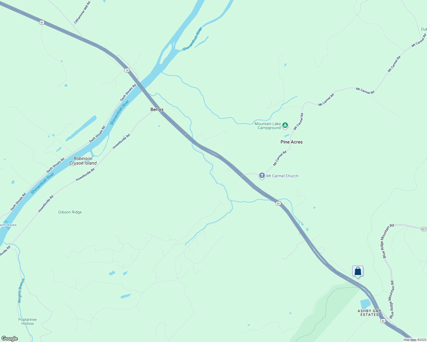 map of restaurants, bars, coffee shops, grocery stores, and more near 303 Wildcat Hollow Road in Boyce