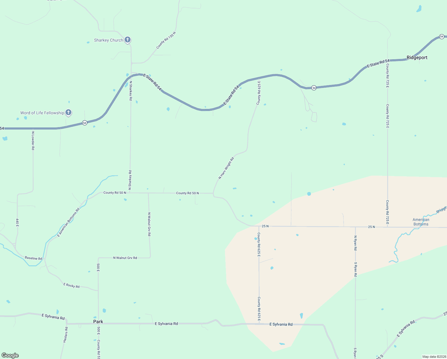 map of restaurants, bars, coffee shops, grocery stores, and more near County Road 625 East in Bloomfield