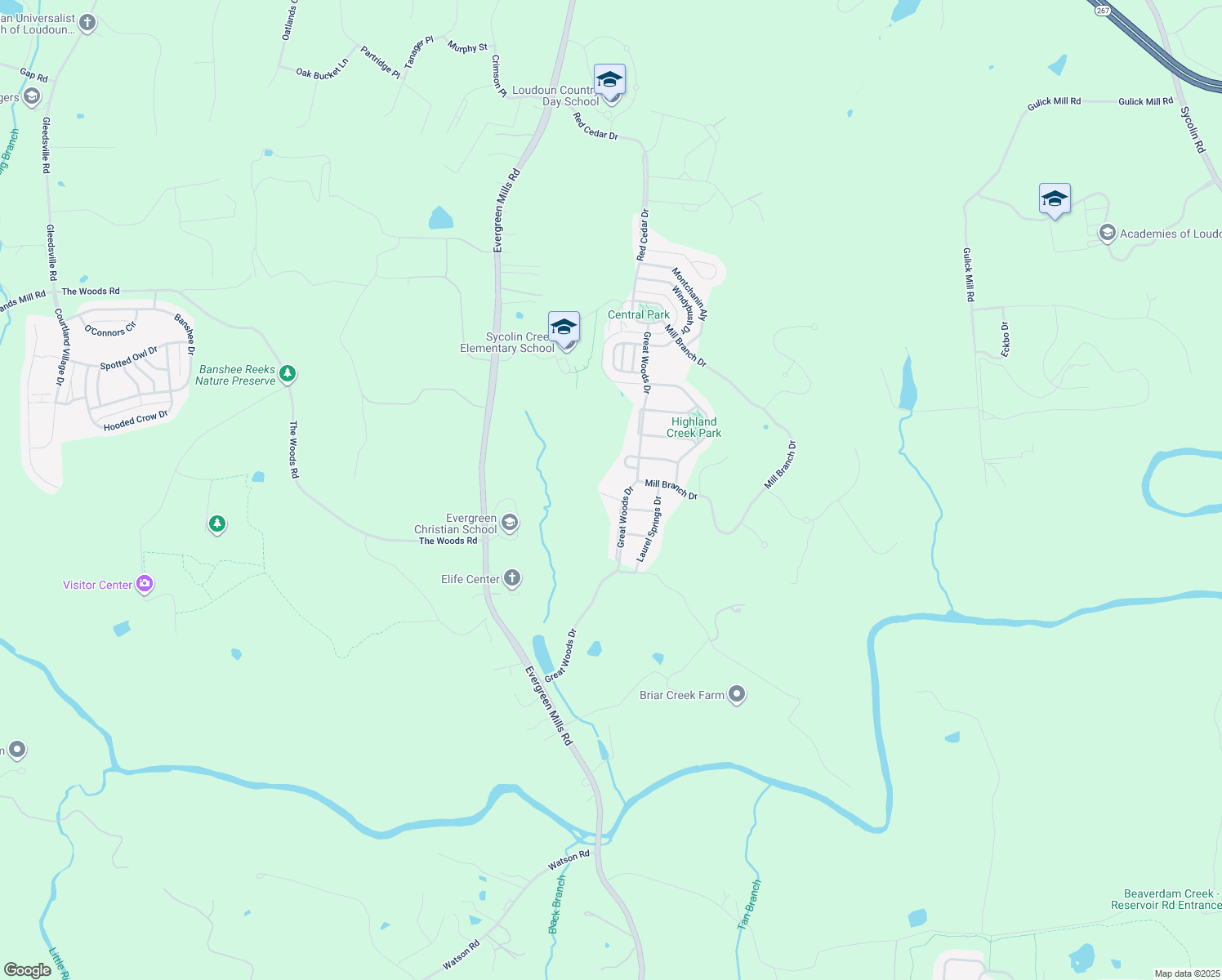 map of restaurants, bars, coffee shops, grocery stores, and more near 21130 White Clay Place in Leesburg
