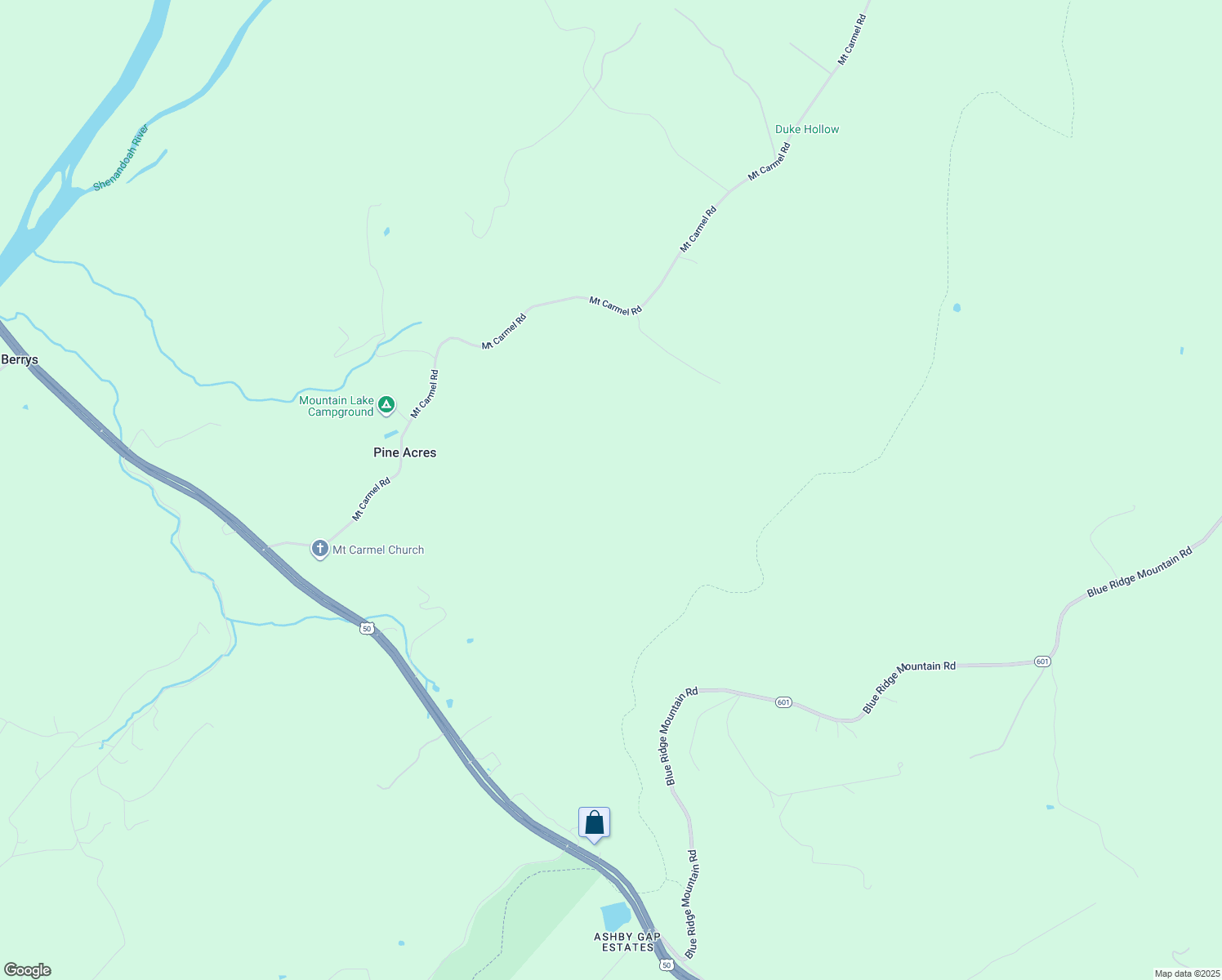 map of restaurants, bars, coffee shops, grocery stores, and more near 167 Smithfield Lane in Berryville