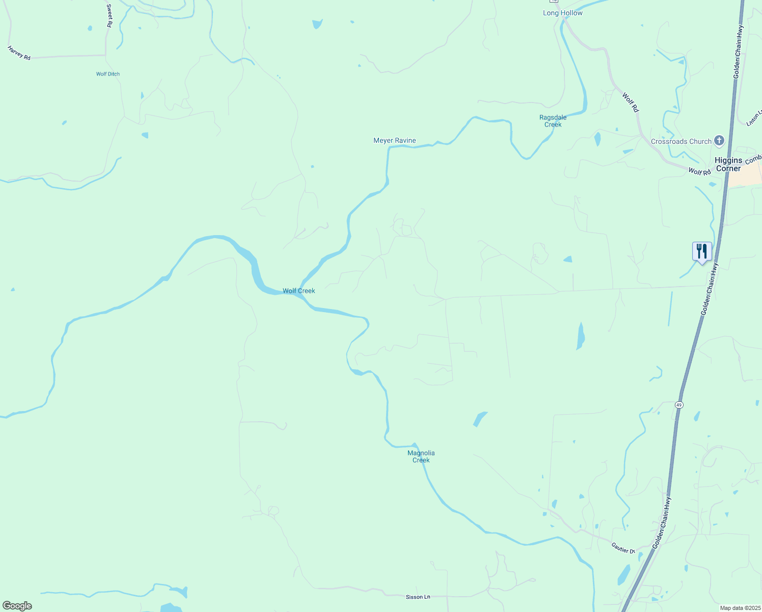 map of restaurants, bars, coffee shops, grocery stores, and more near 12301 Streeter Road in Auburn