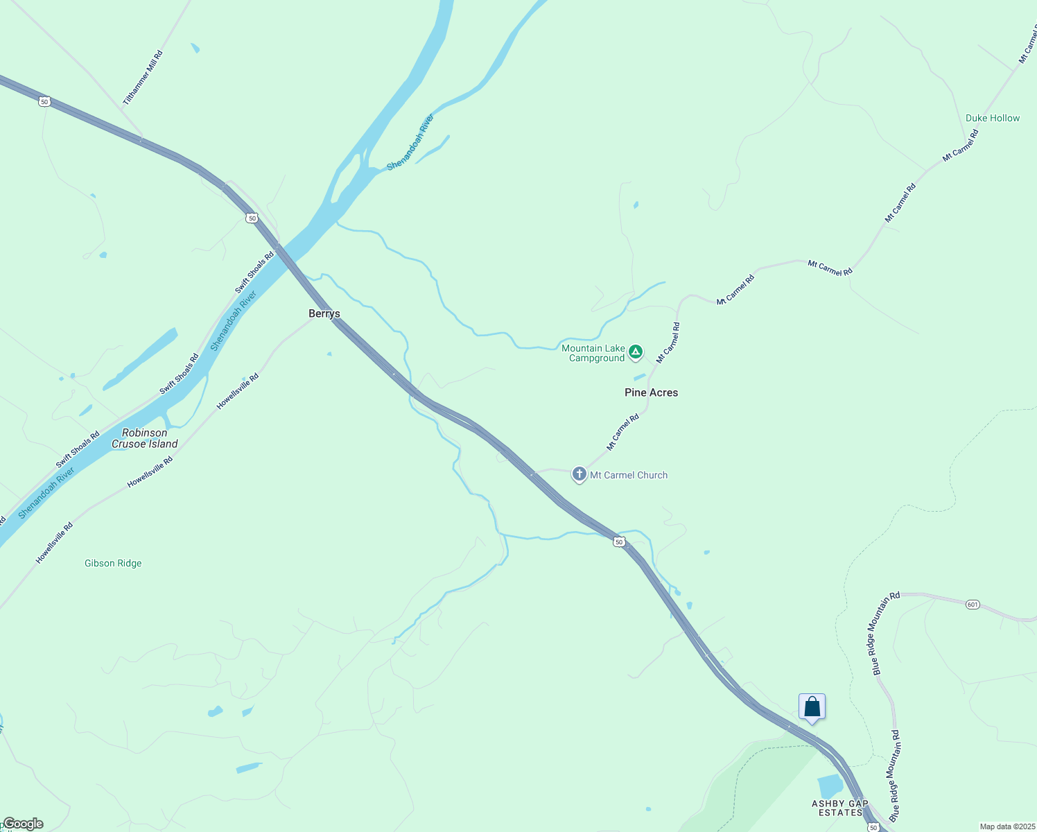 map of restaurants, bars, coffee shops, grocery stores, and more near 1904 John Mosby Highway in Boyce