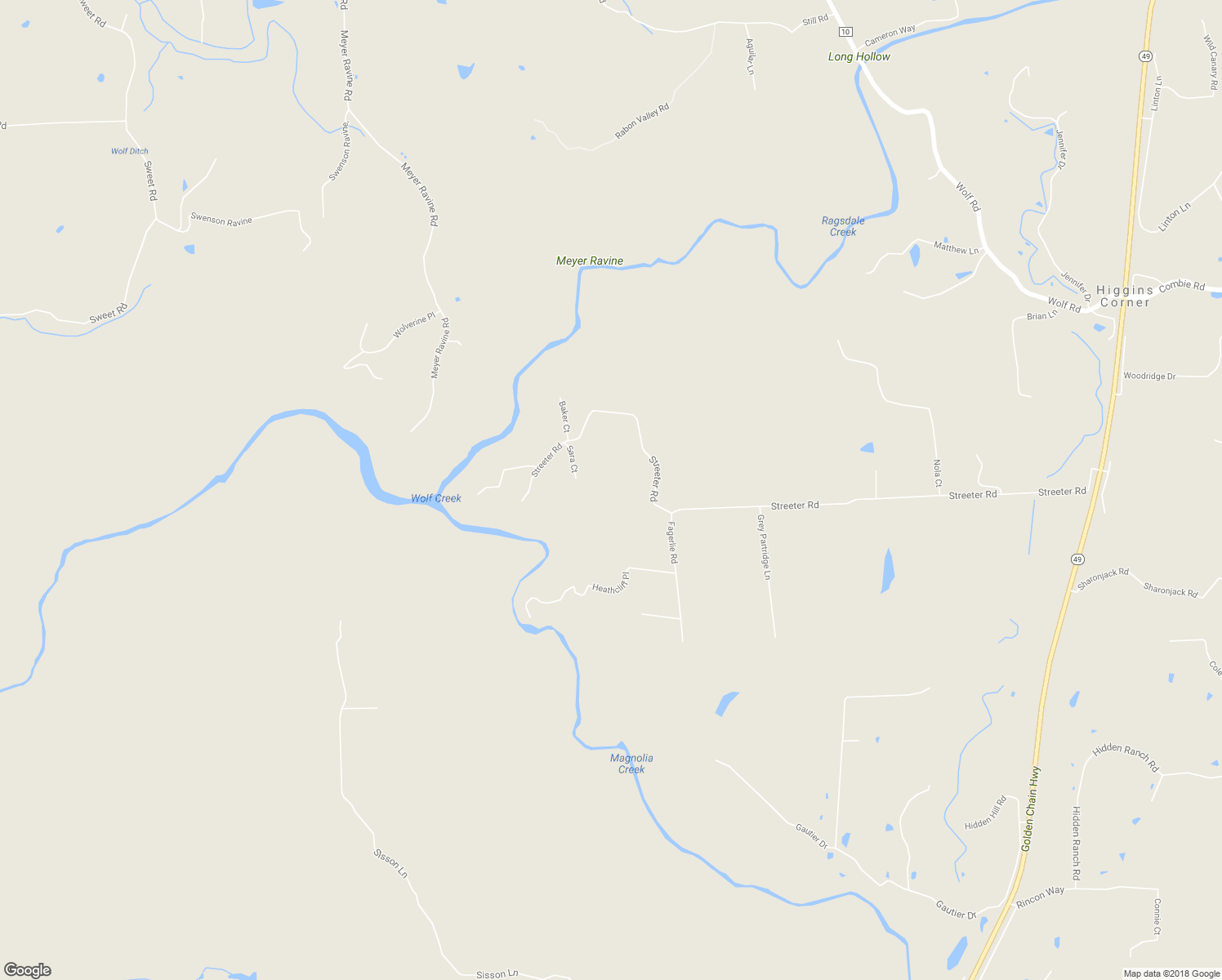 map of restaurants, bars, coffee shops, grocery stores, and more near 11444 Streeter Road in Auburn