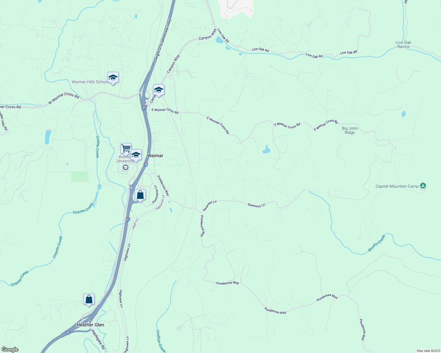 map of restaurants, bars, coffee shops, grocery stores, and more near 699 Swanson Lane in Colfax