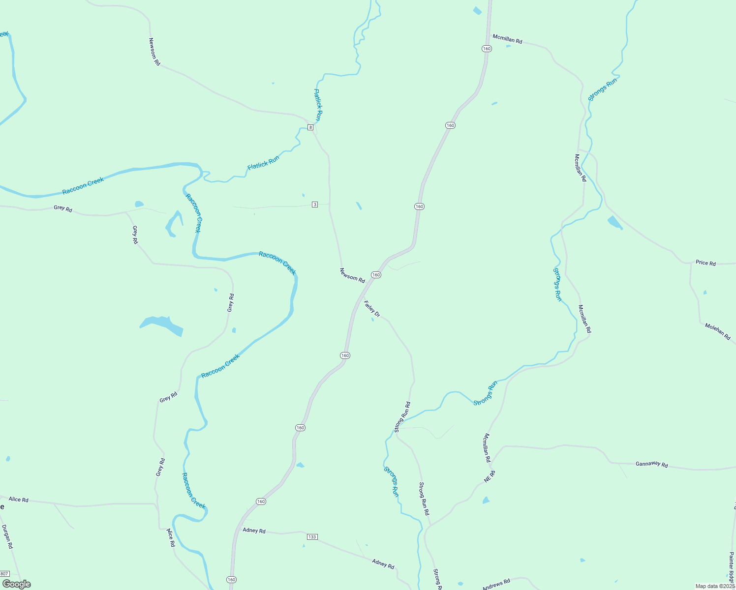 map of restaurants, bars, coffee shops, grocery stores, and more near 46556 Ohio 160 in Vinton