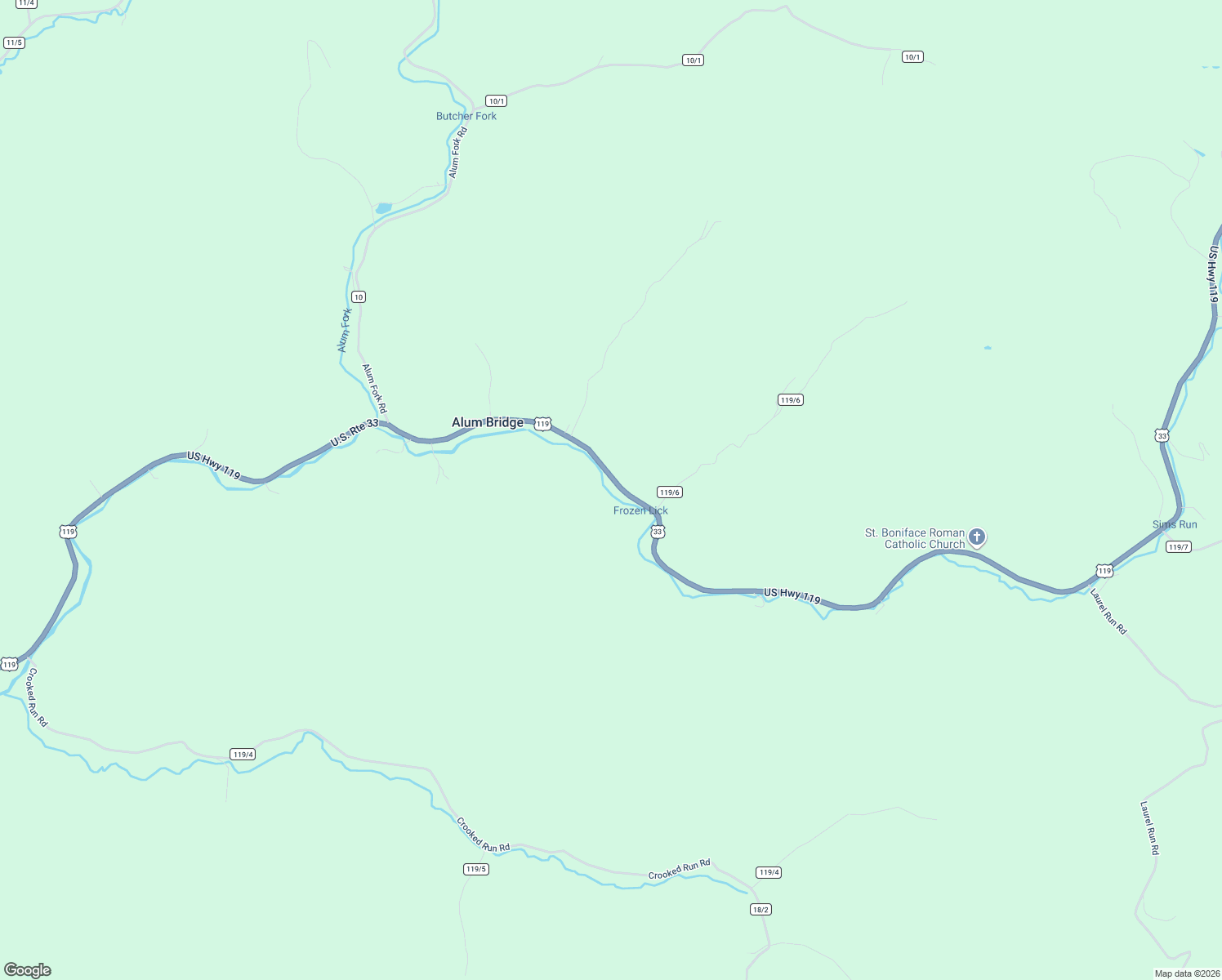 map of restaurants, bars, coffee shops, grocery stores, and more near 10425 U.S. 33 in Camden