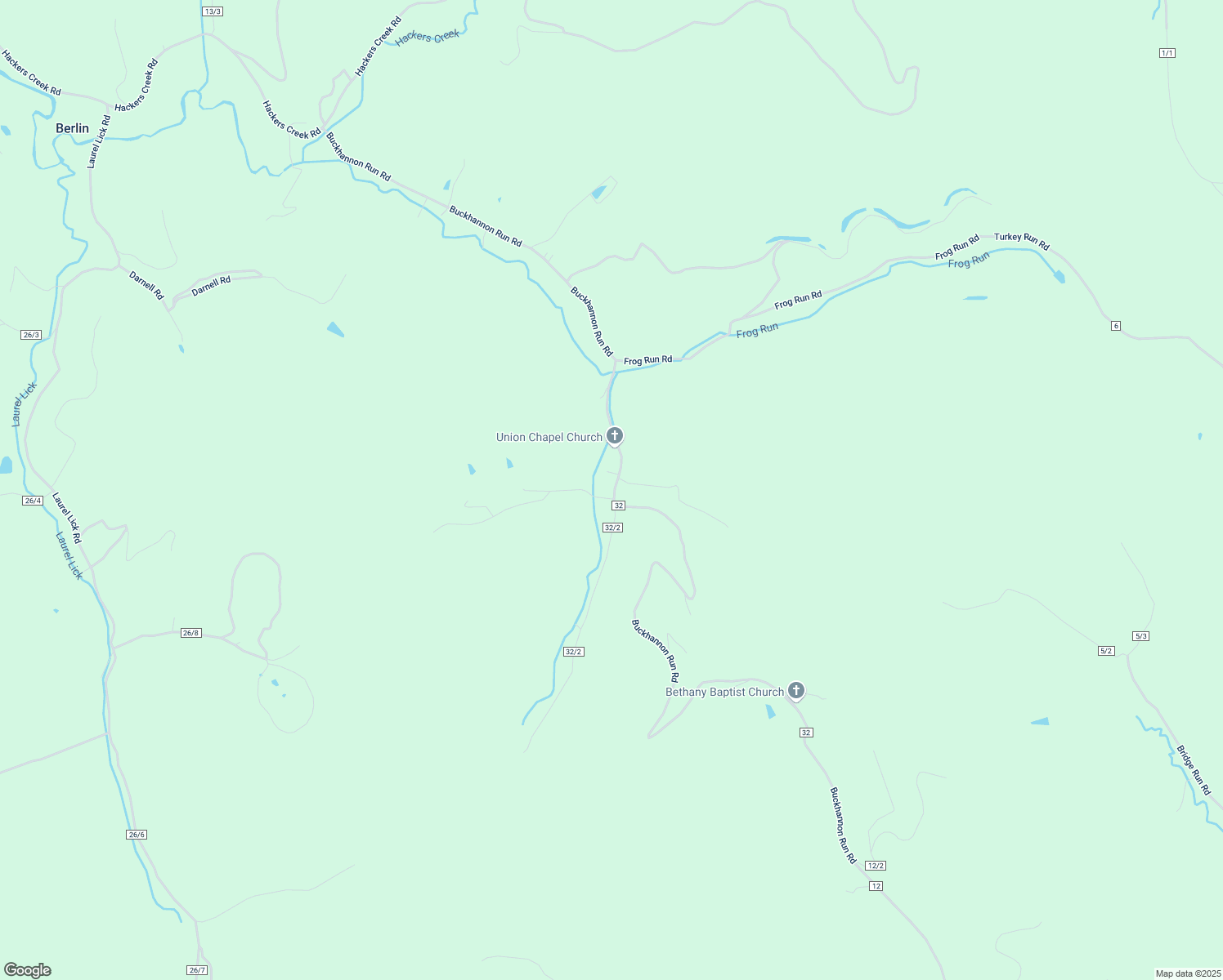 map of restaurants, bars, coffee shops, grocery stores, and more near 1399 Buckhannon Run Rd in Buckhannon