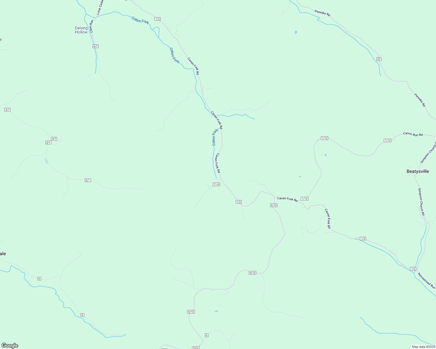 map of restaurants, bars, coffee shops, grocery stores, and more near 2071 Caven Fork Road in Ravenswood