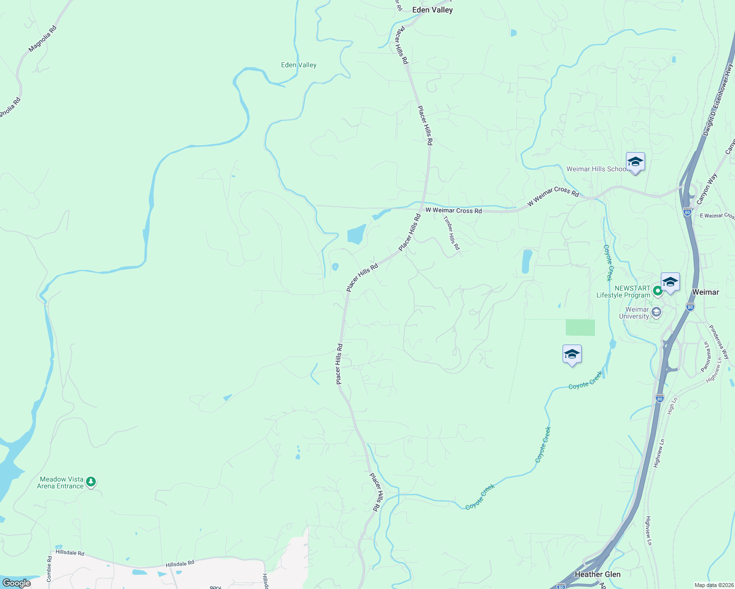 map of restaurants, bars, coffee shops, grocery stores, and more near 945 Pine Hill Road in Colfax