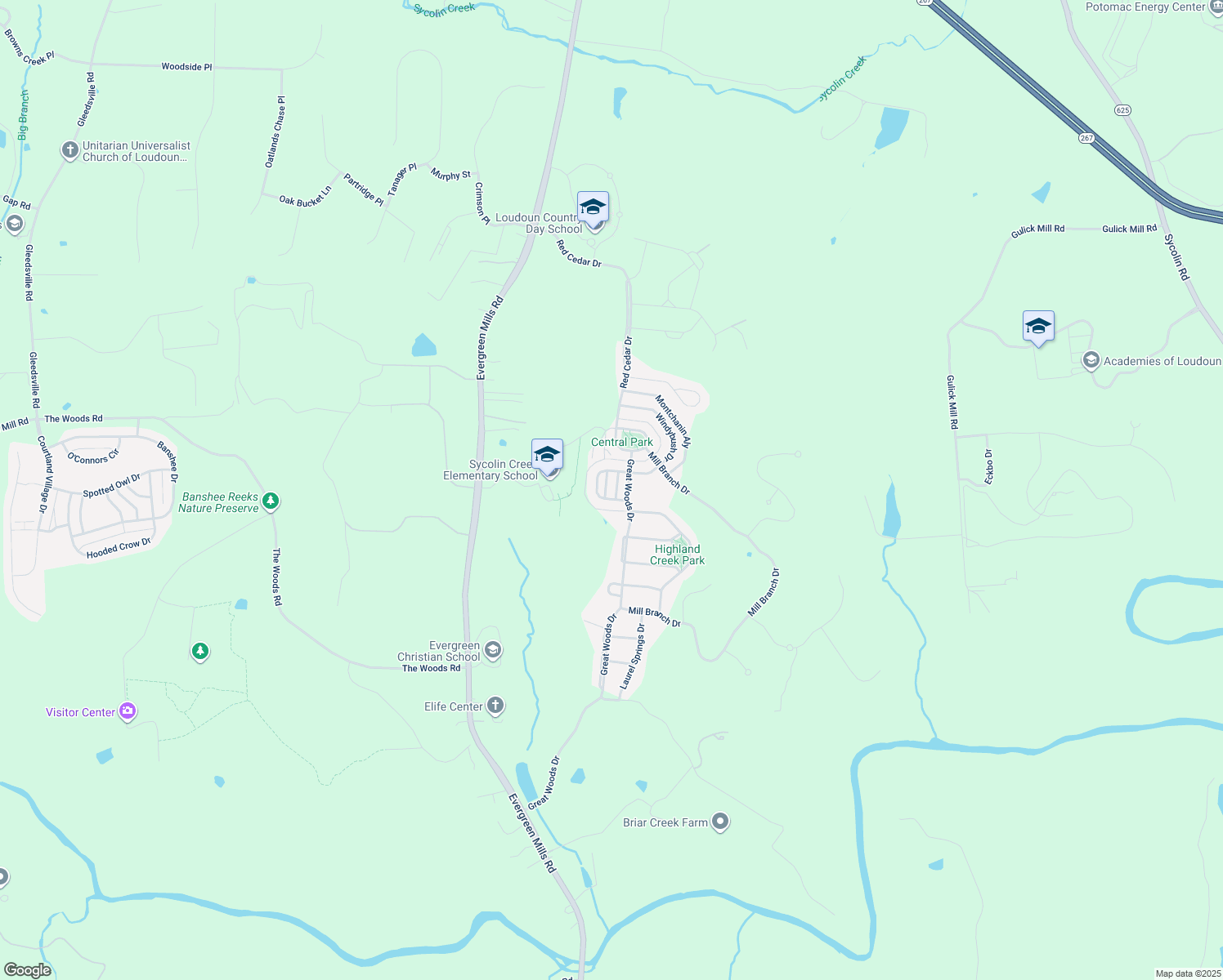 map of restaurants, bars, coffee shops, grocery stores, and more near 20938 Westerville Way in Leesburg