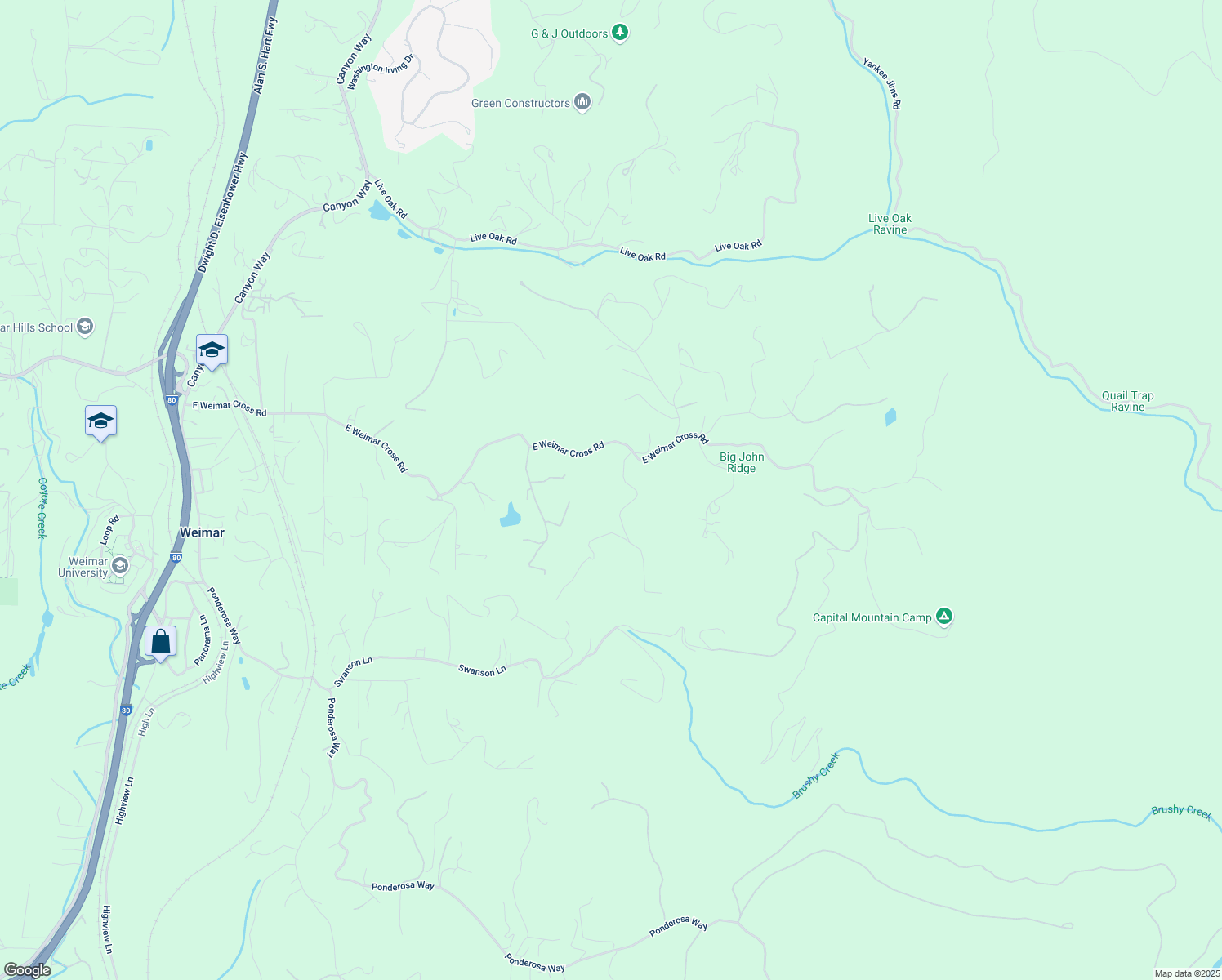 map of restaurants, bars, coffee shops, grocery stores, and more near 21121 Suncrest Drive in Colfax