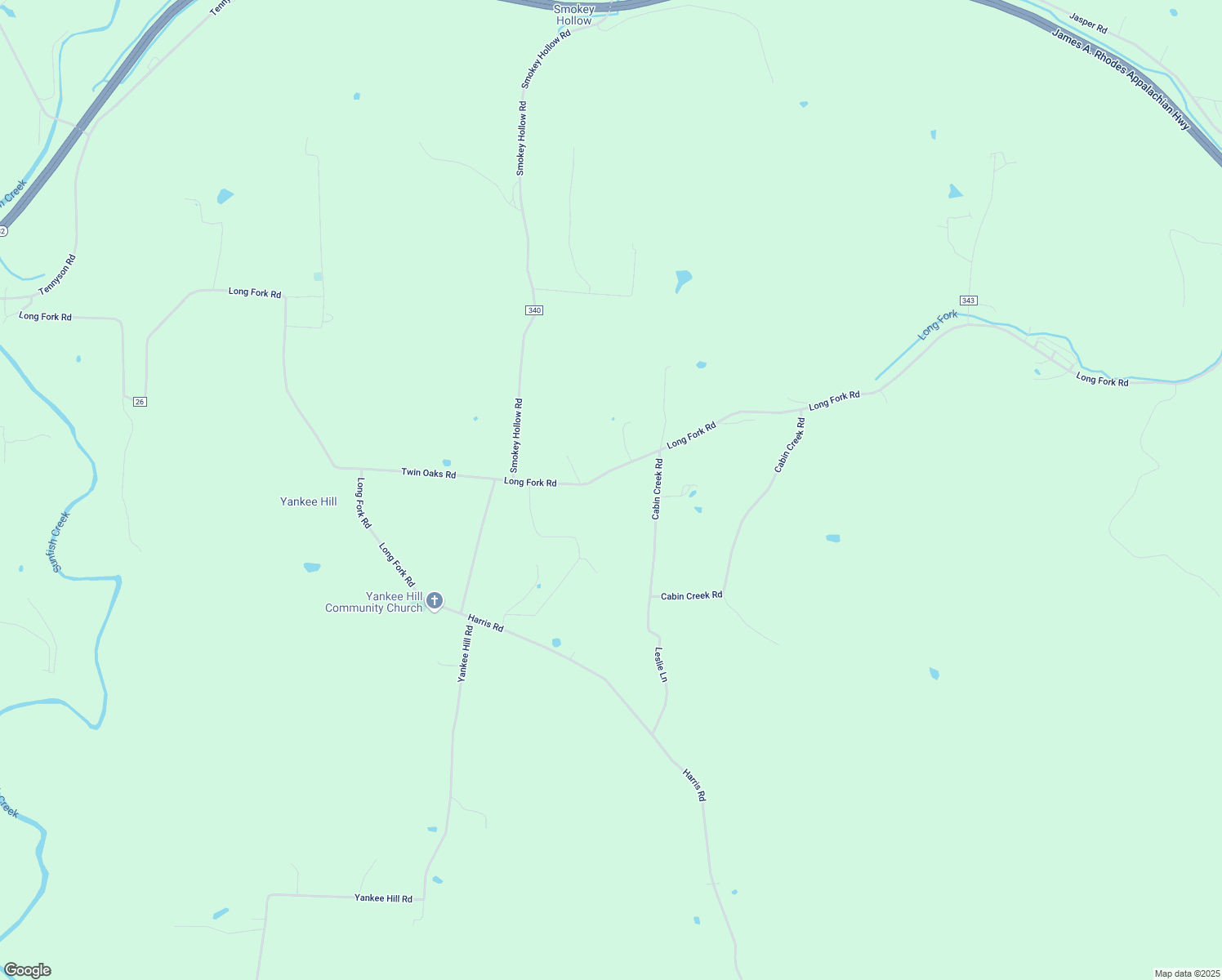 map of restaurants, bars, coffee shops, grocery stores, and more near 3096 Long Fork Road in Piketon