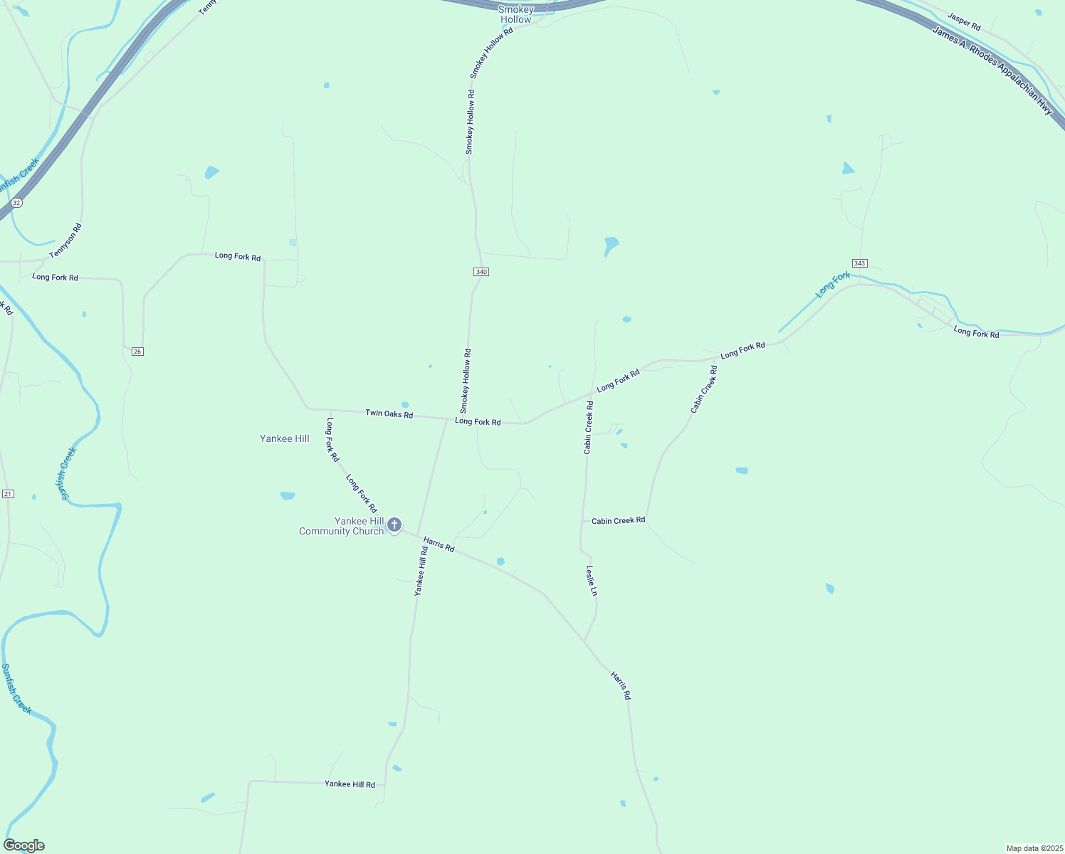 map of restaurants, bars, coffee shops, grocery stores, and more near 3096 Long Fork Road in Piketon