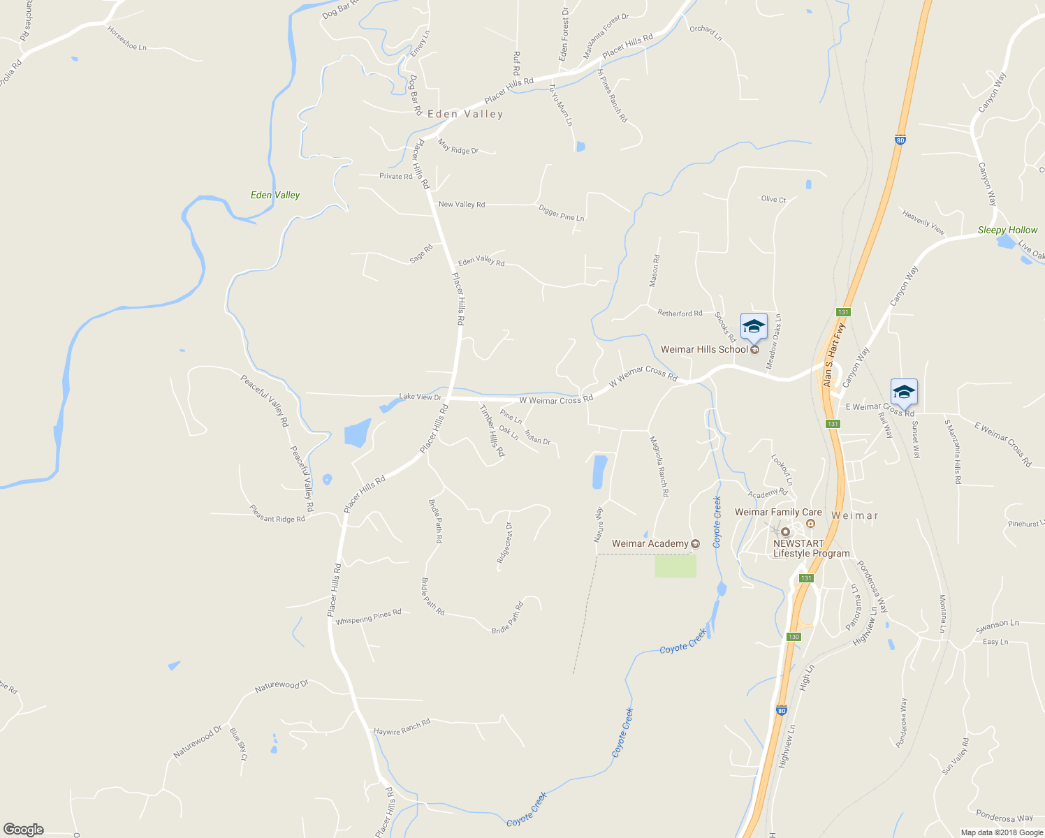 map of restaurants, bars, coffee shops, grocery stores, and more near 20925 Indian Drive in Colfax