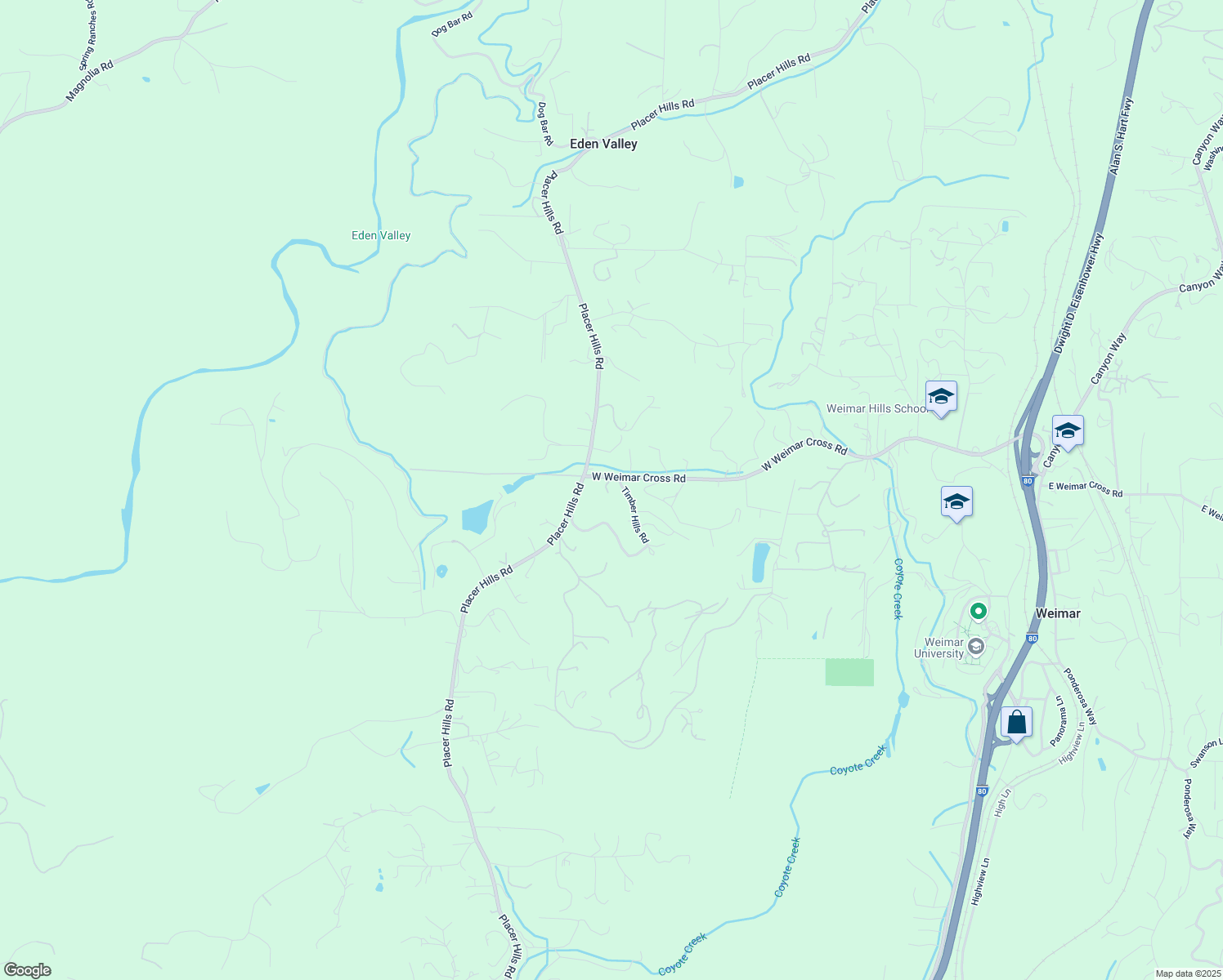map of restaurants, bars, coffee shops, grocery stores, and more near 935 West Weimar Cross Road in Colfax
