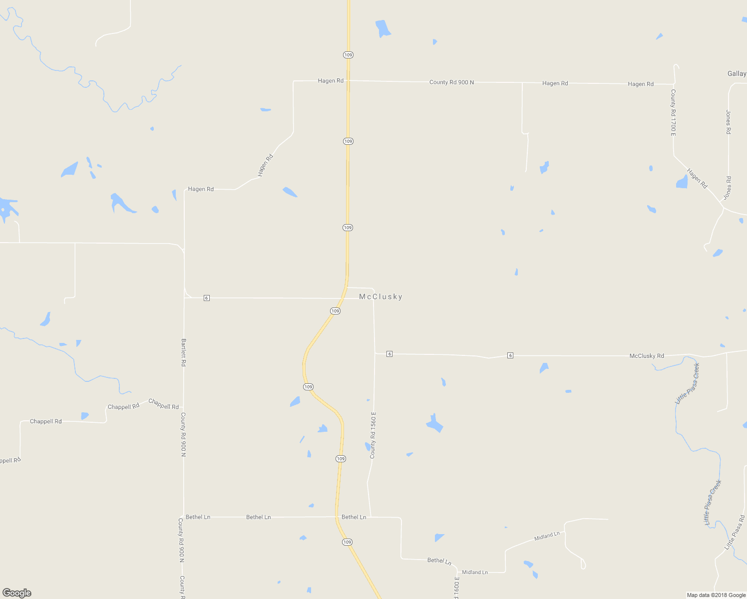 map of restaurants, bars, coffee shops, grocery stores, and more near McClusky Road in Jerseyville