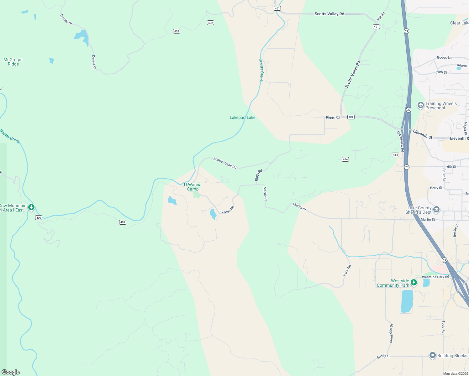 map of restaurants, bars, coffee shops, grocery stores, and more near 2173 Martin Street in Lakeport