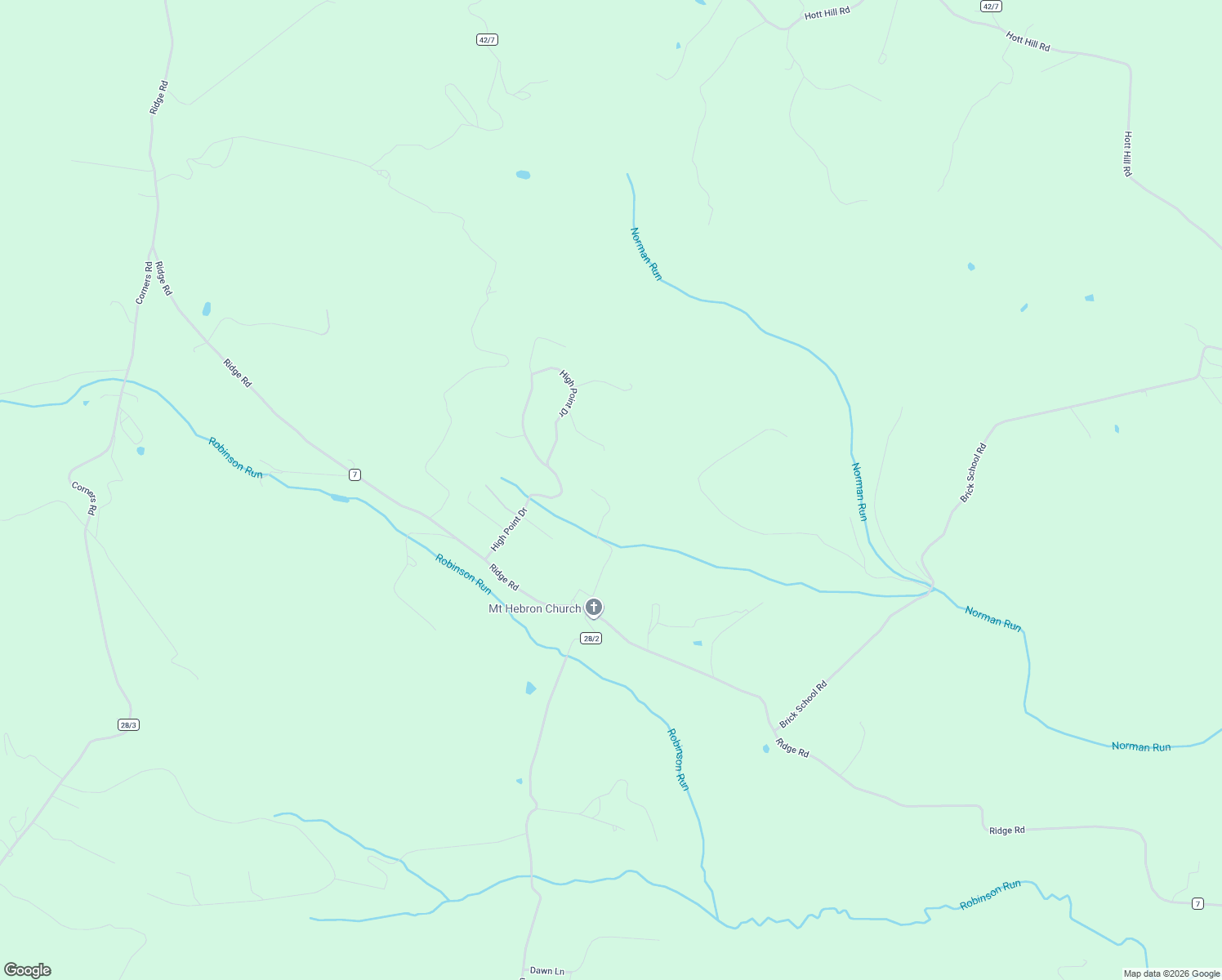 map of restaurants, bars, coffee shops, grocery stores, and more near Ridge Road in Maysville