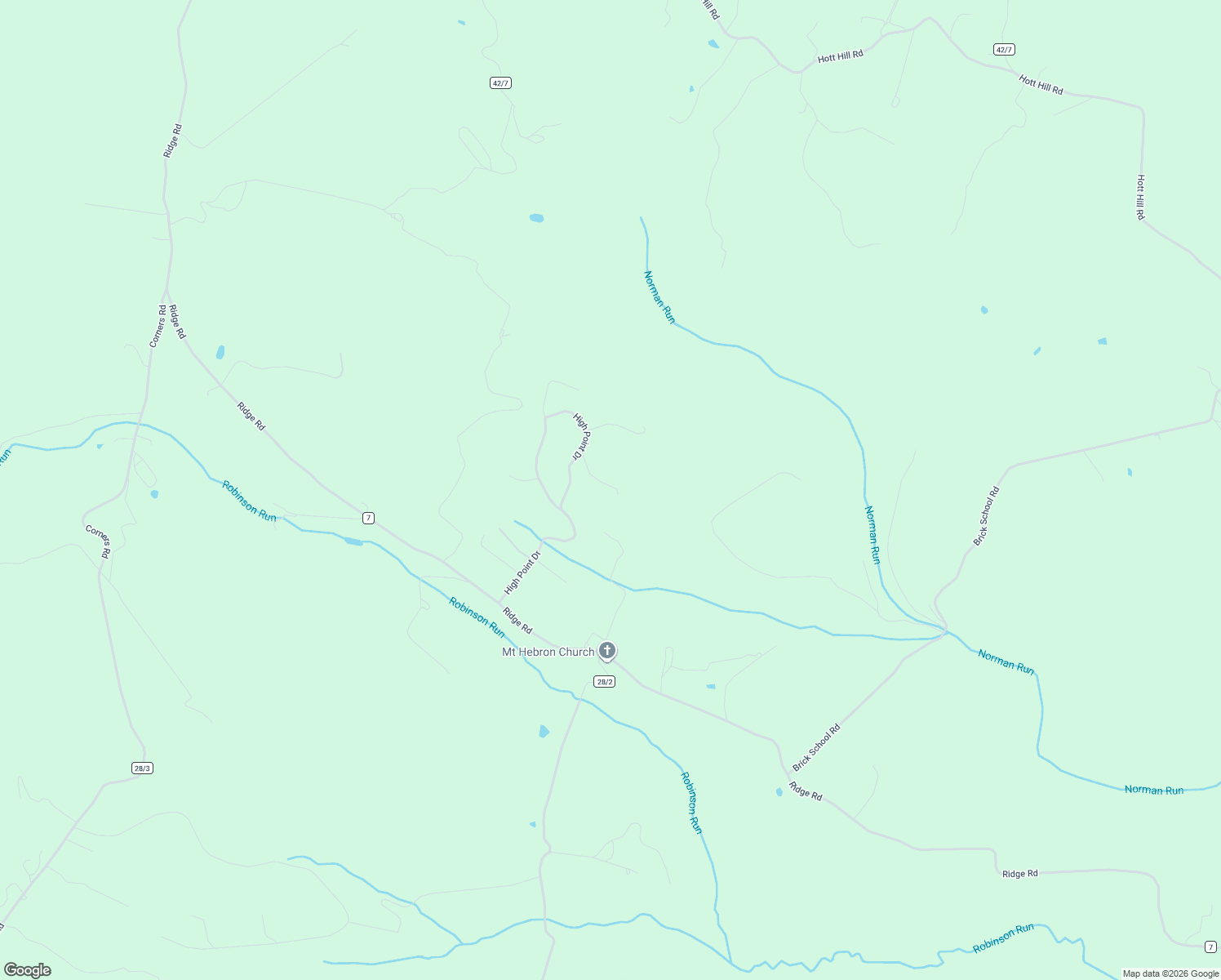 map of restaurants, bars, coffee shops, grocery stores, and more near 48 Highpoint Drive in Maysville