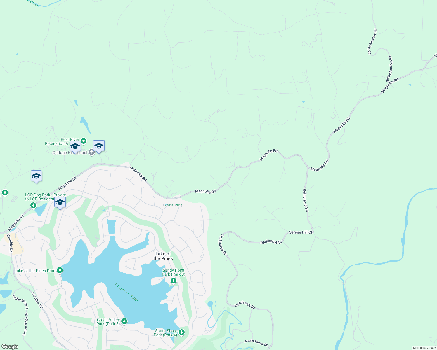 map of restaurants, bars, coffee shops, grocery stores, and more near 12800 Magnolia Road in Grass Valley