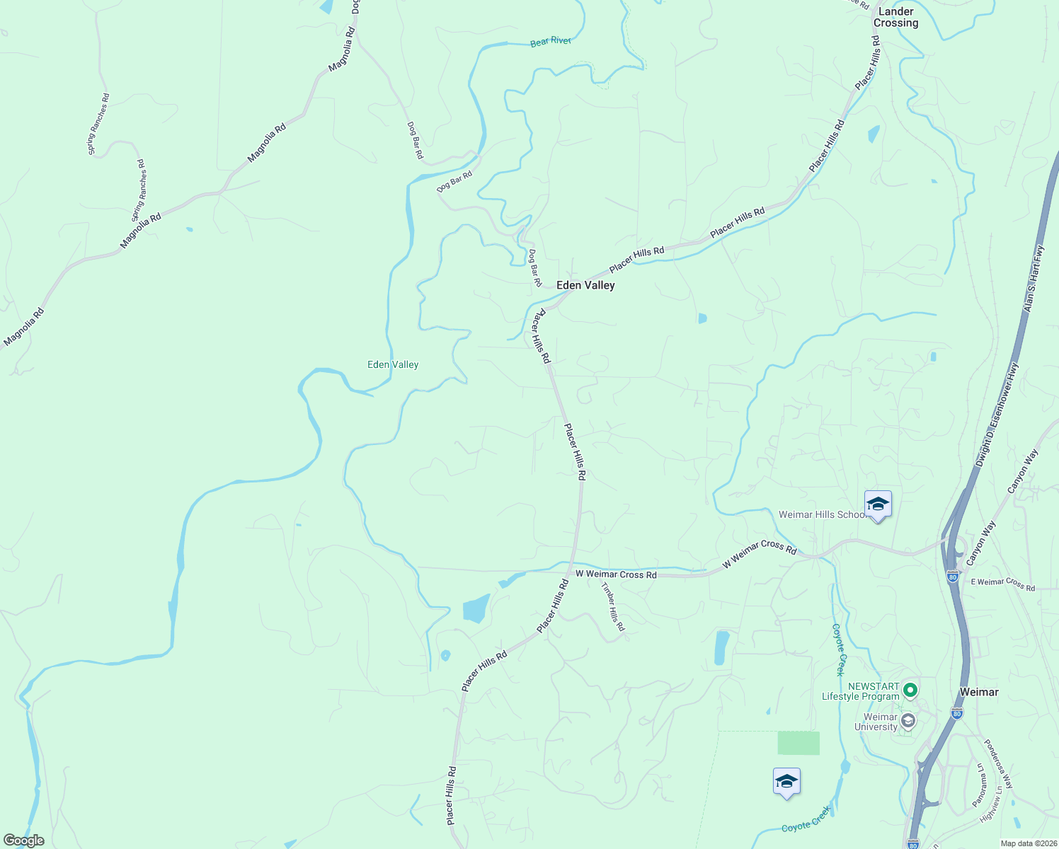 map of restaurants, bars, coffee shops, grocery stores, and more near 1055 Sage Road in Colfax