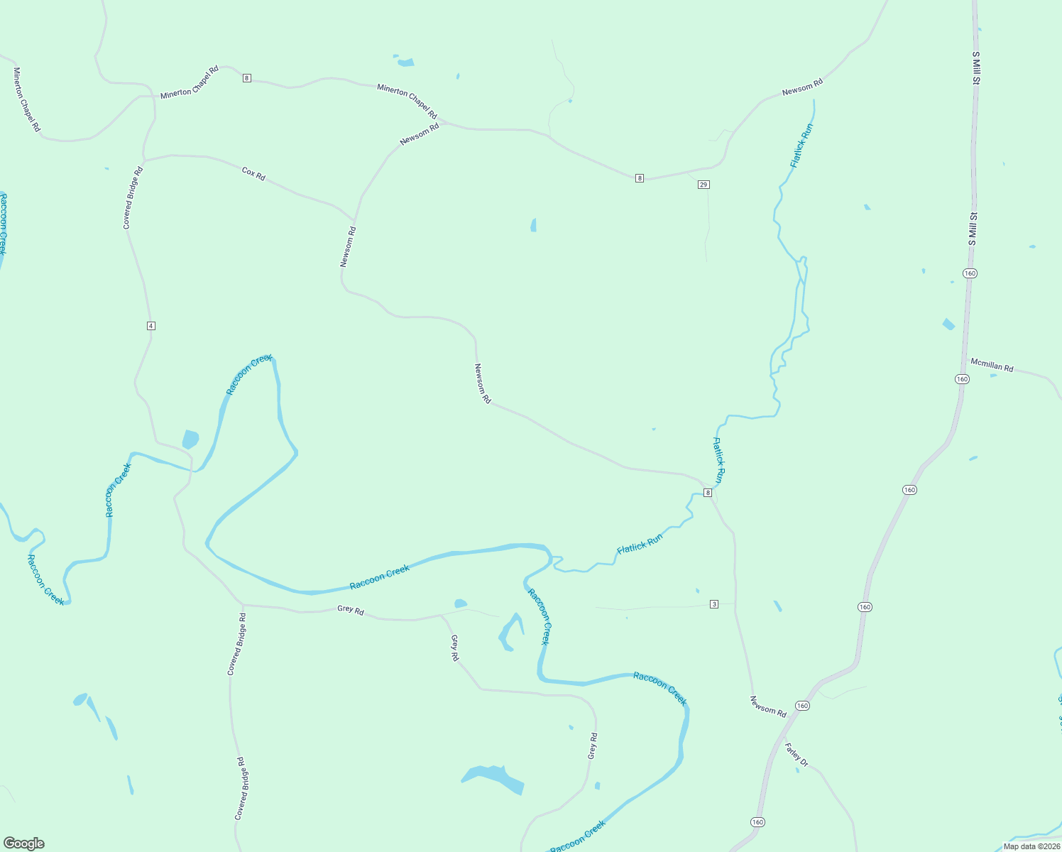 map of restaurants, bars, coffee shops, grocery stores, and more near 45547 Newsom Road in Vinton