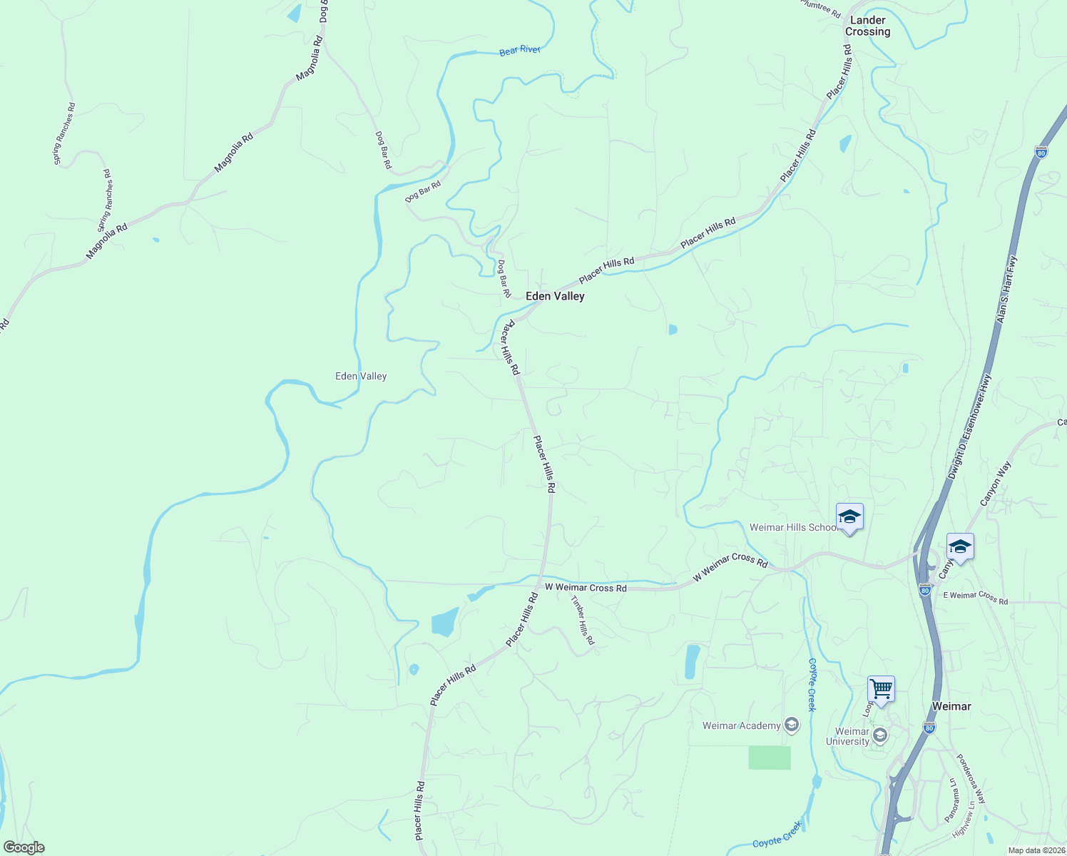 map of restaurants, bars, coffee shops, grocery stores, and more near Placer Hills Road & Sage Road in Colfax