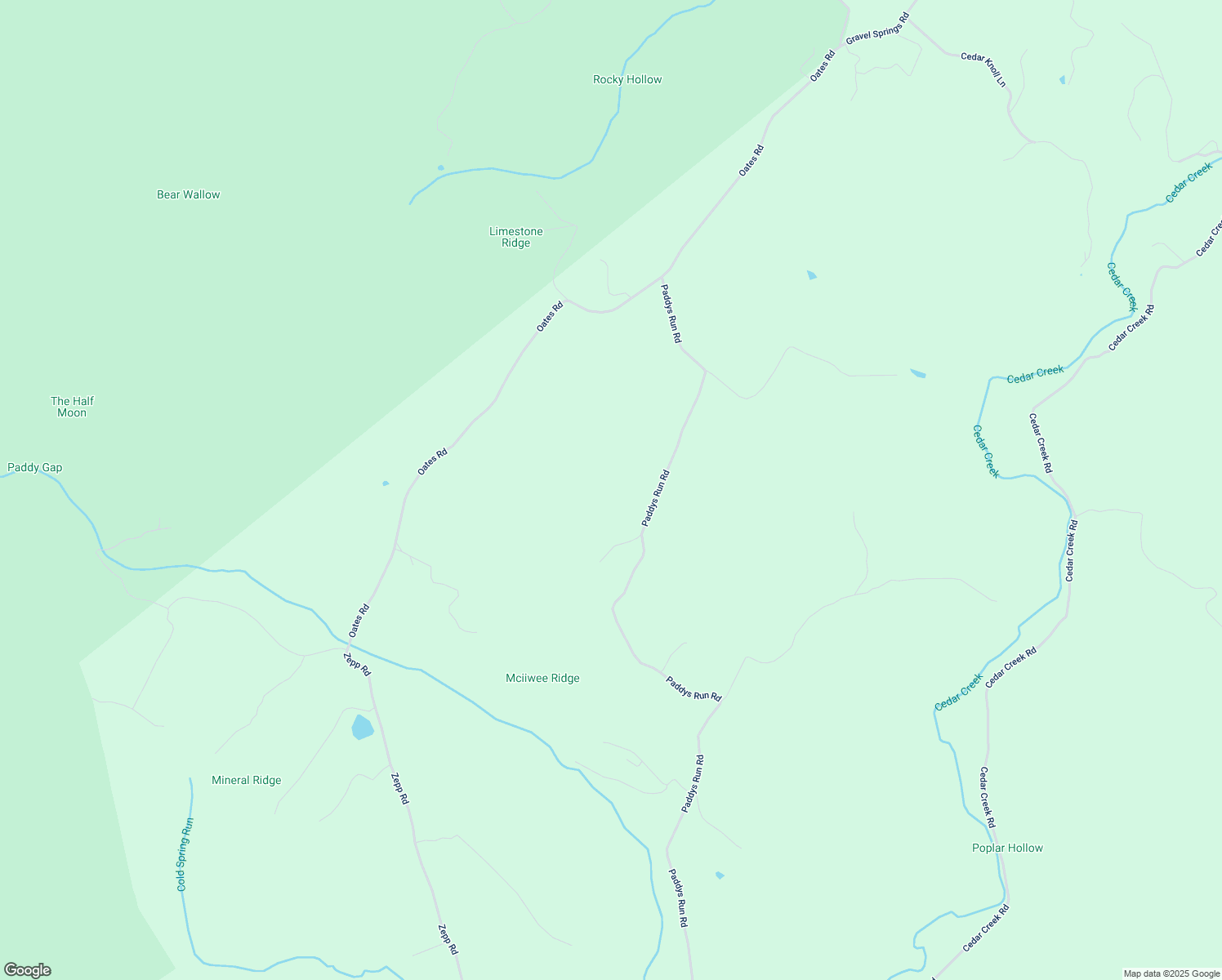 map of restaurants, bars, coffee shops, grocery stores, and more near 452 Paddys Run Road in Star Tannery