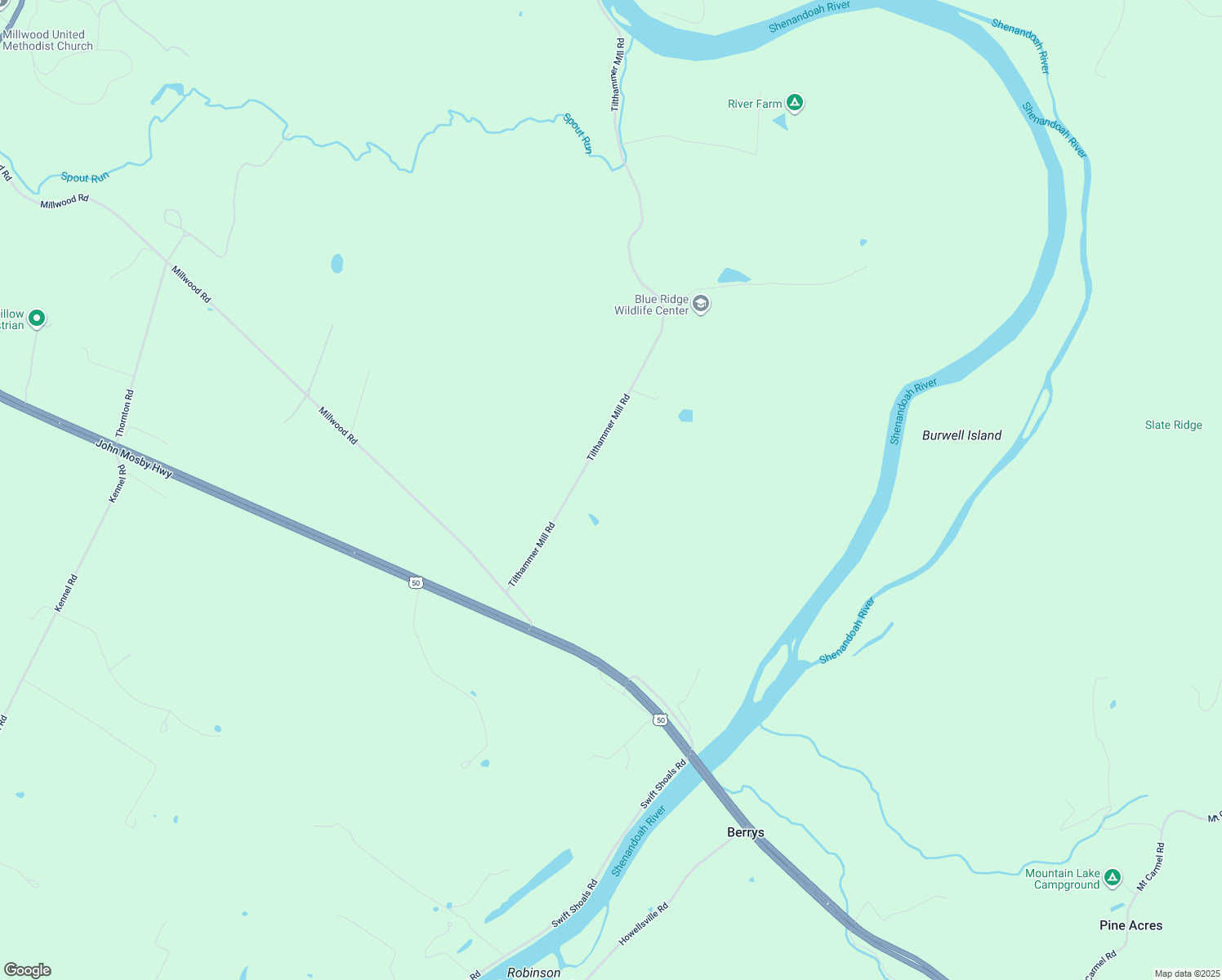 map of restaurants, bars, coffee shops, grocery stores, and more near 382 Tilthammer Mill Road in Boyce
