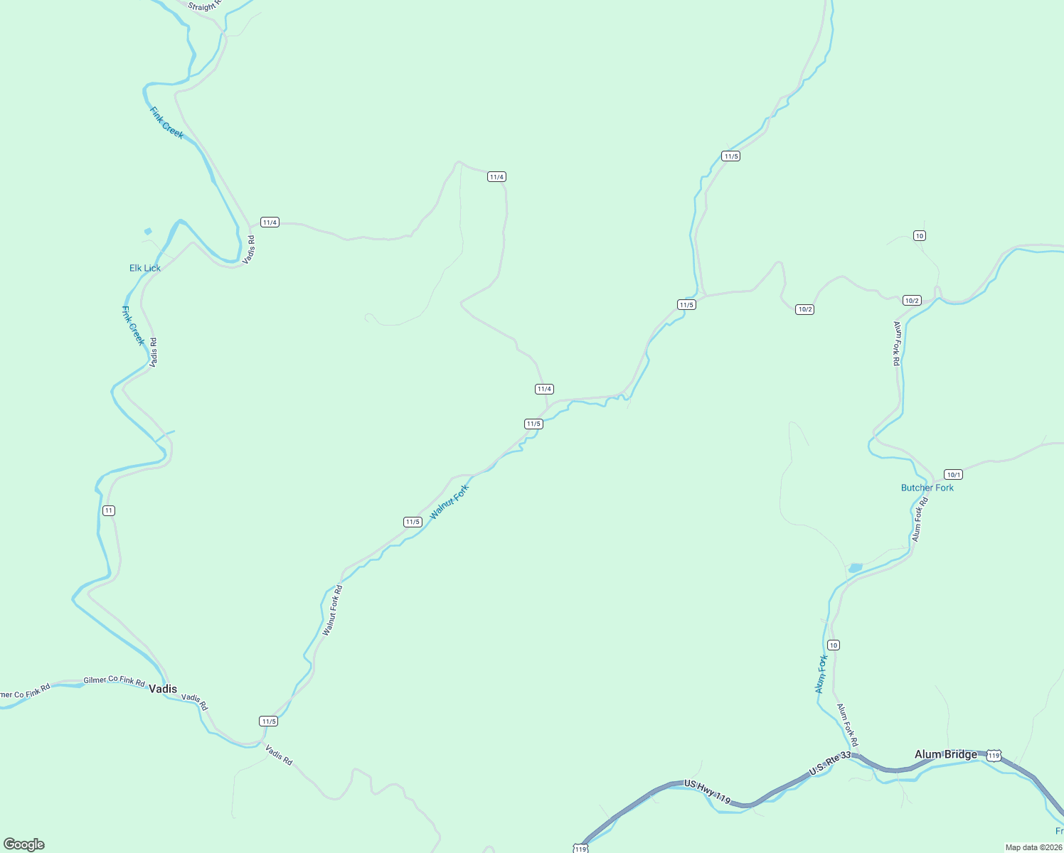 map of restaurants, bars, coffee shops, grocery stores, and more near Walnut Fork Road in Alum Bridge